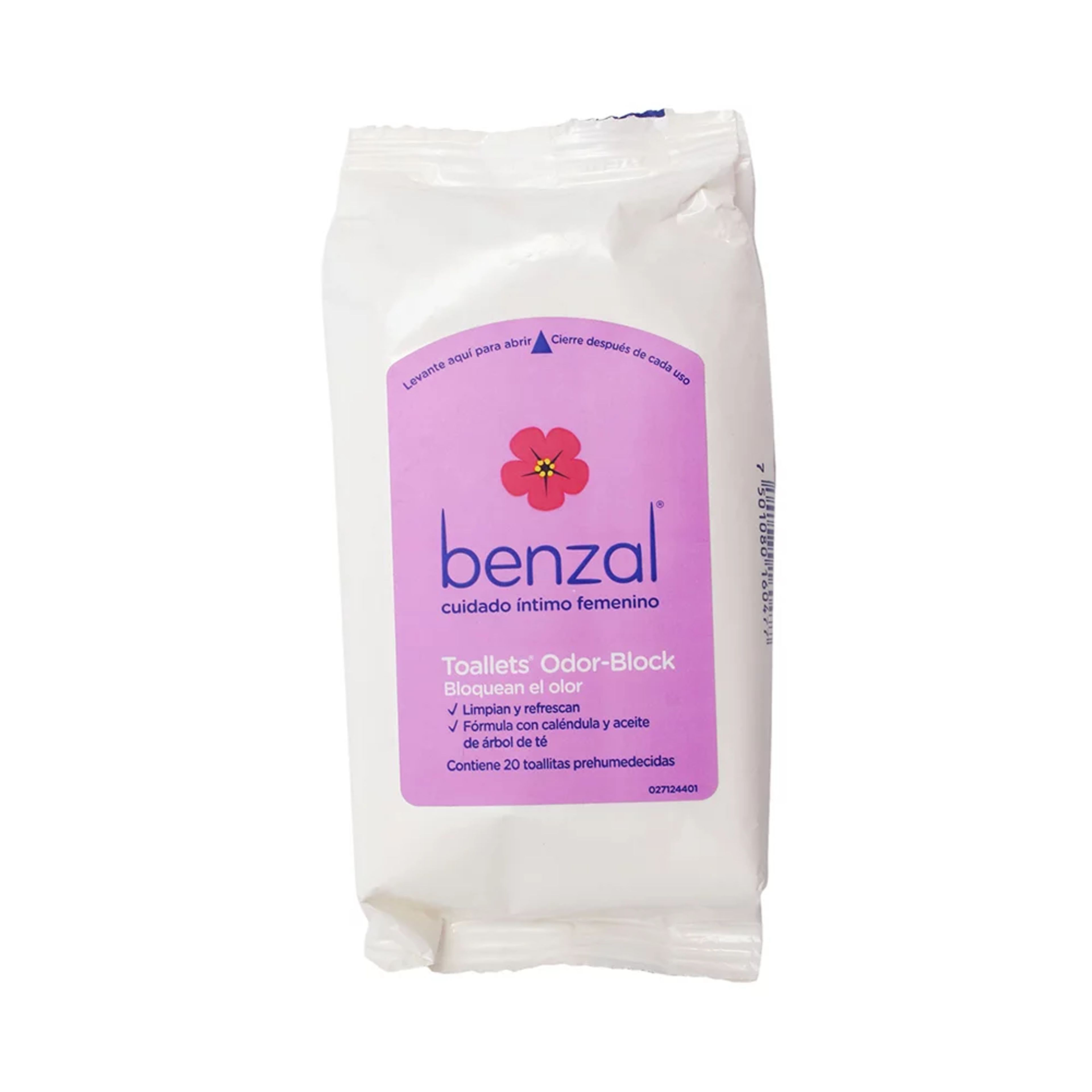 Benzal Toallitas Húmedas Odor-Block 20 Piezas