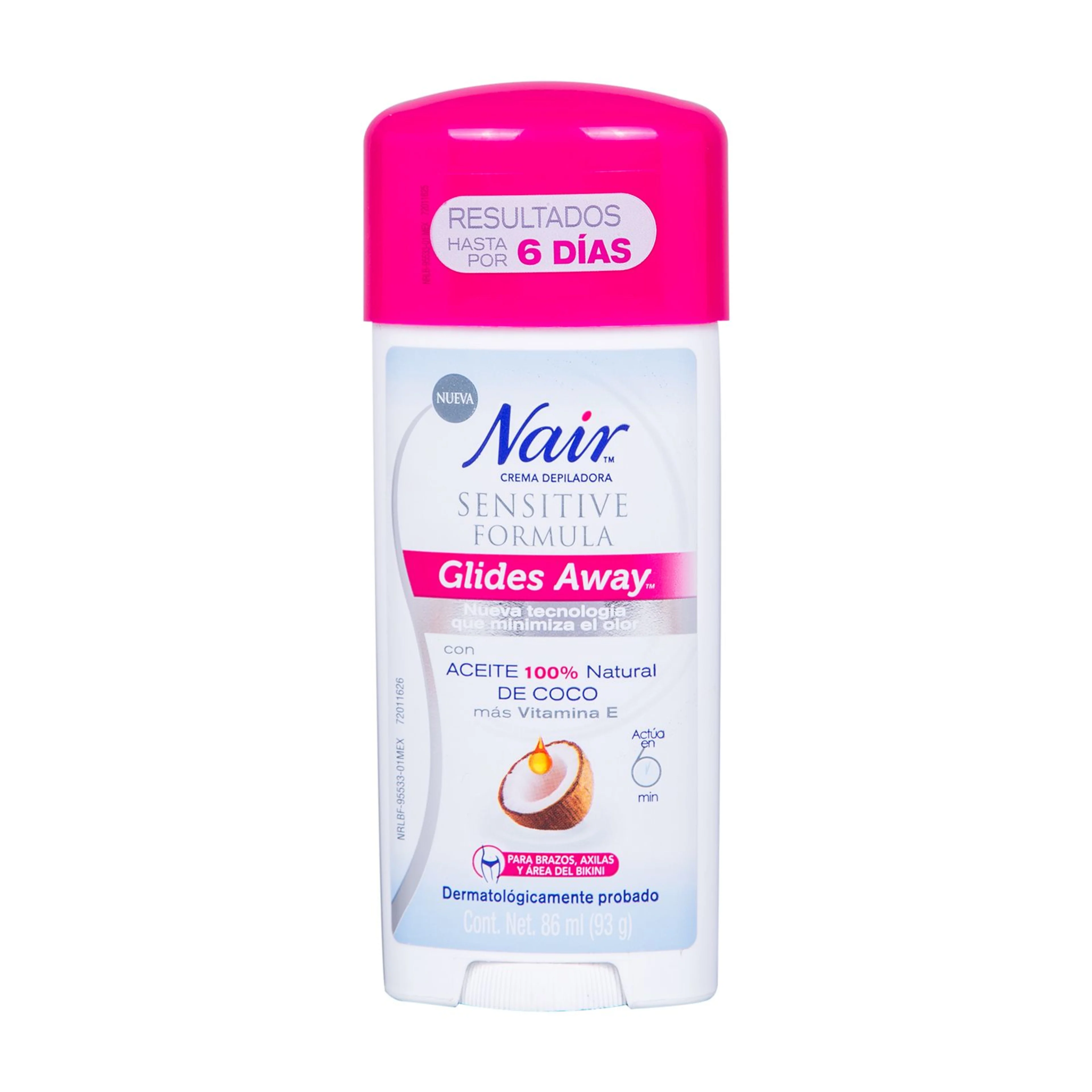 Nair Crema Depiladora Sensitive Glides Away Aceite De Coco 86 Ml