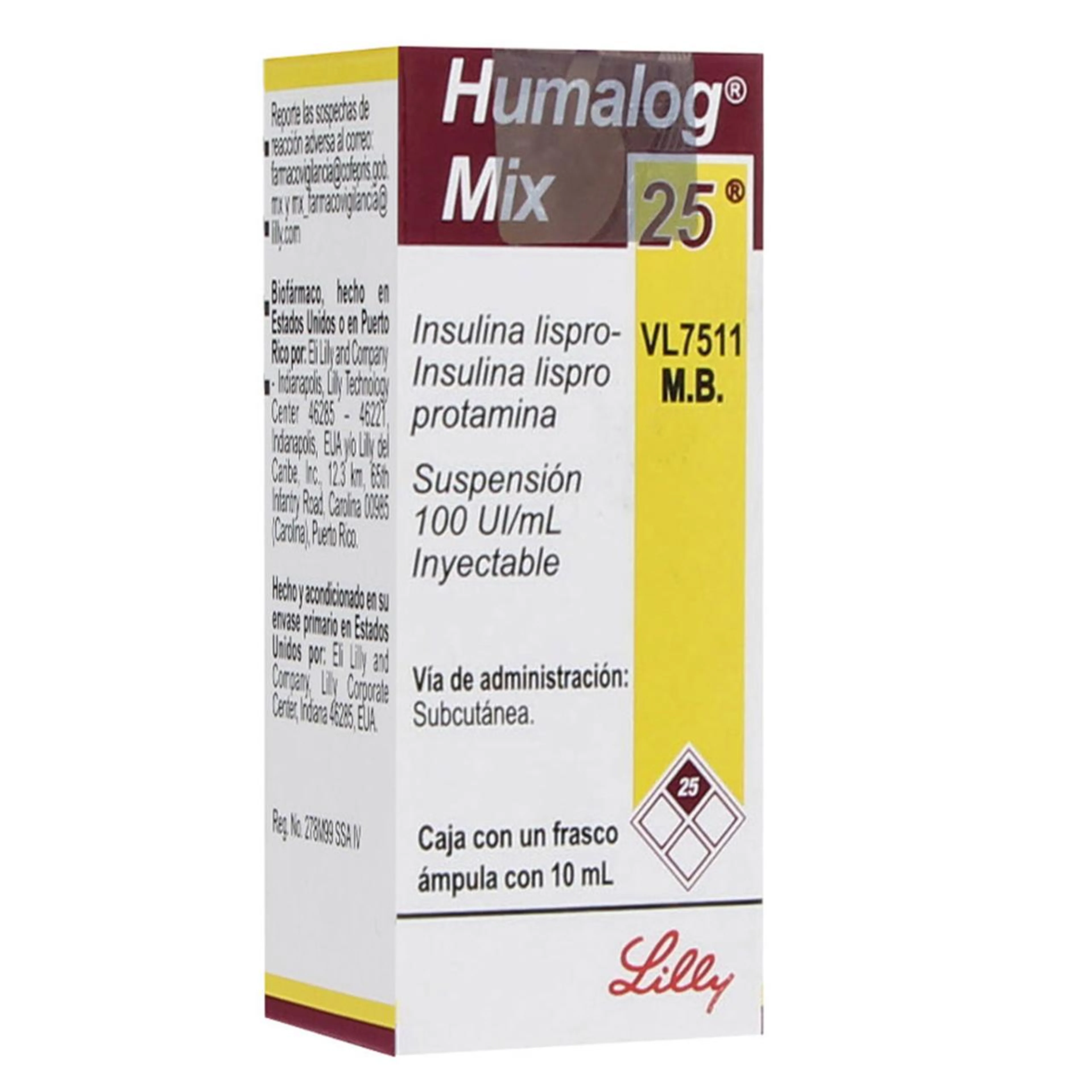 Humalog Mix 25/75 Ui Con Frasco Ámpula De 10 Ml
