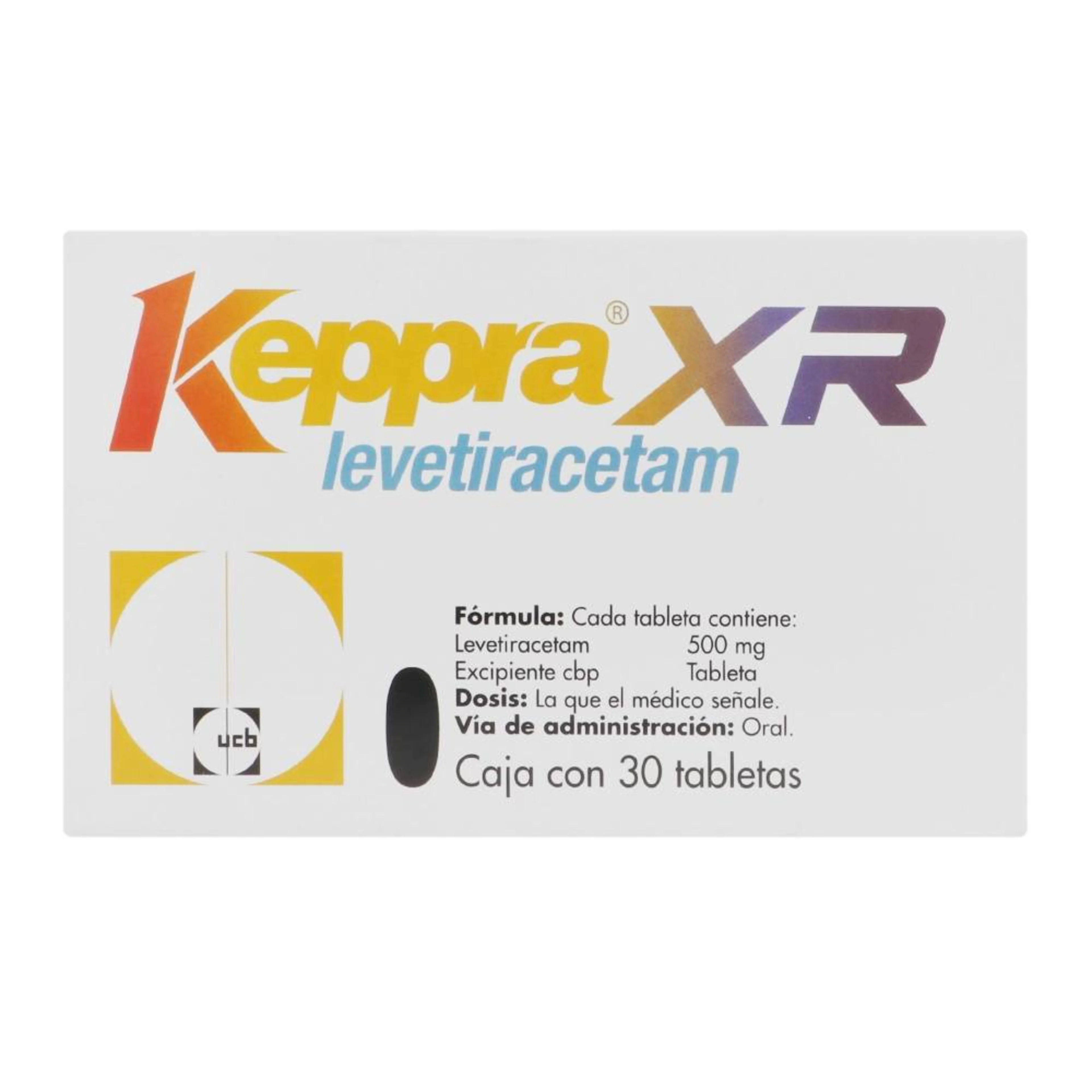 Keppra Xr 500 Mg Con 30 Tabletas