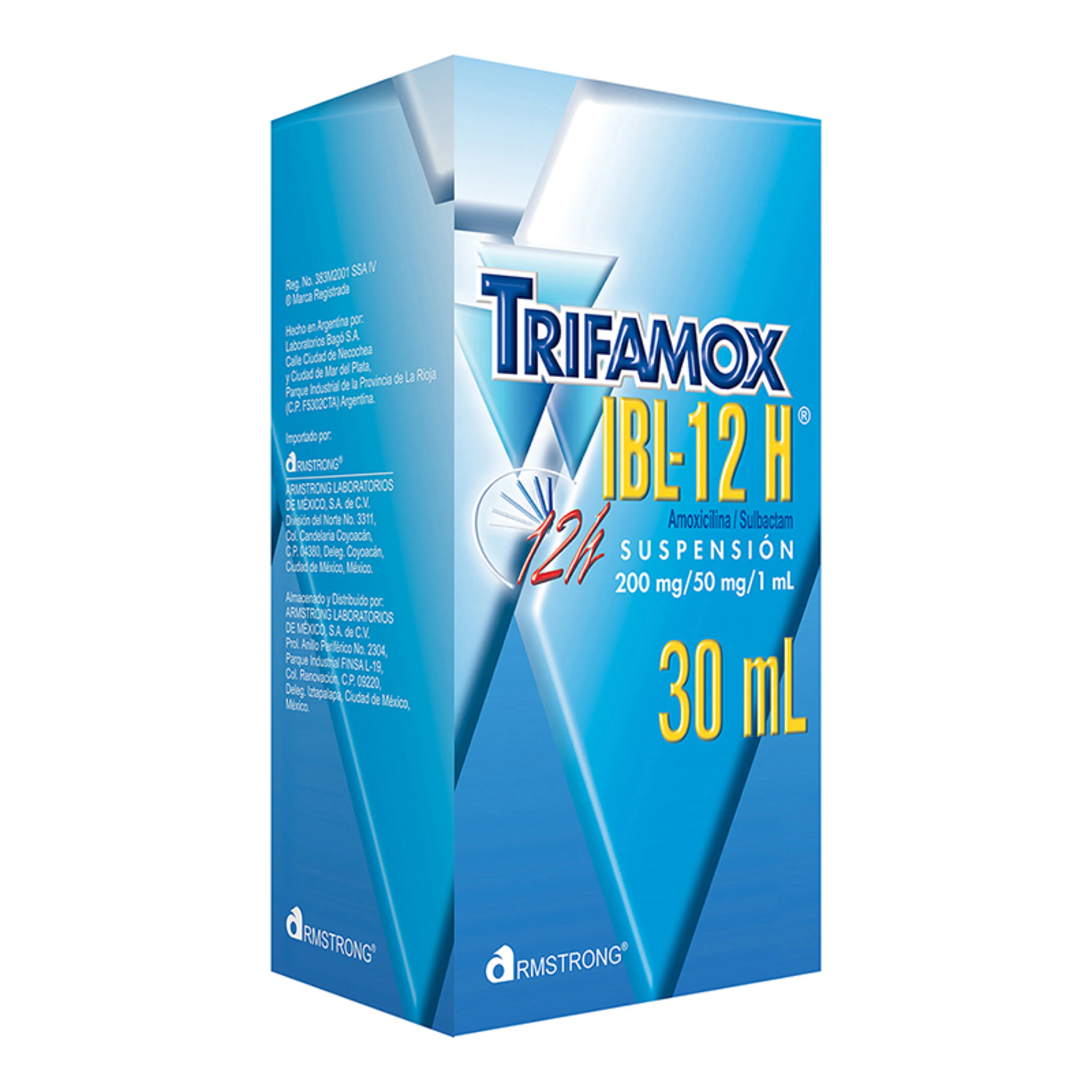 Trifamox Ibl-12H Amoxicilina Pivsulbactam 200/50 Mg Suspensión Con 30 Ml