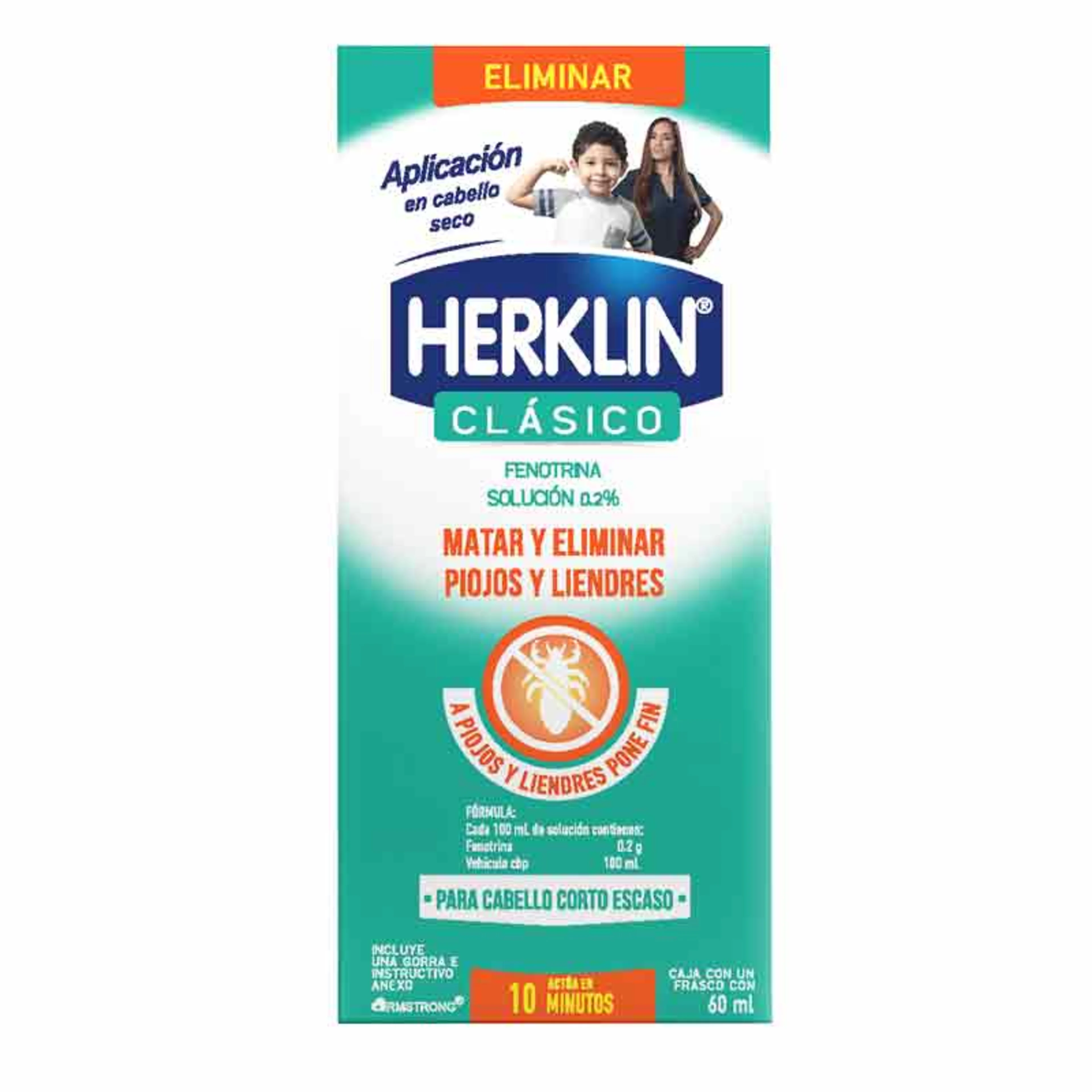 Herklin Clásico 0.2 % Shampoo Anti Piojos Y Liendres Con 120 Ml