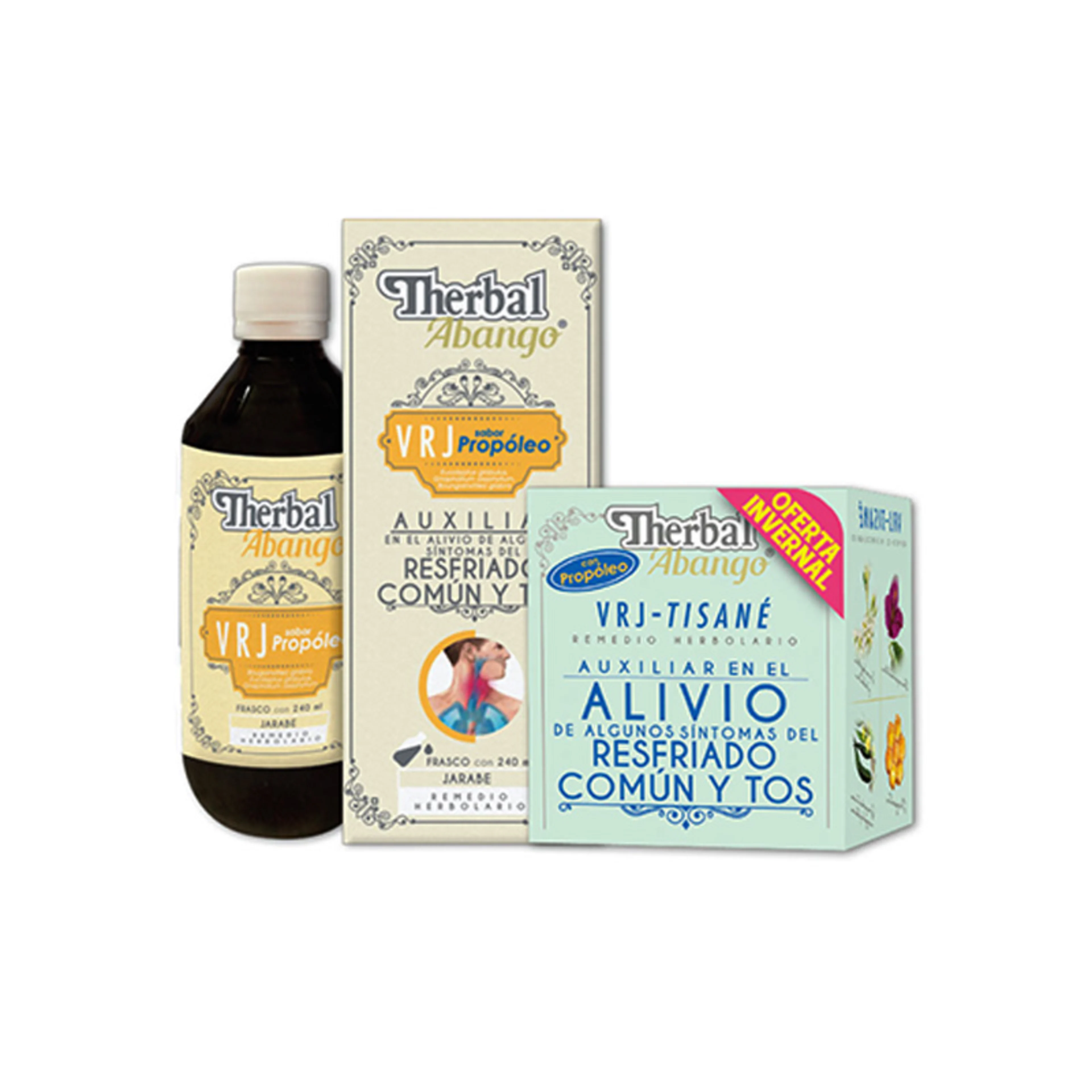 Therbal pack abango auxiliar en síntomas de resfriado común jarabe + tisana 2 piezas paquete eucalipto 0.5 ml