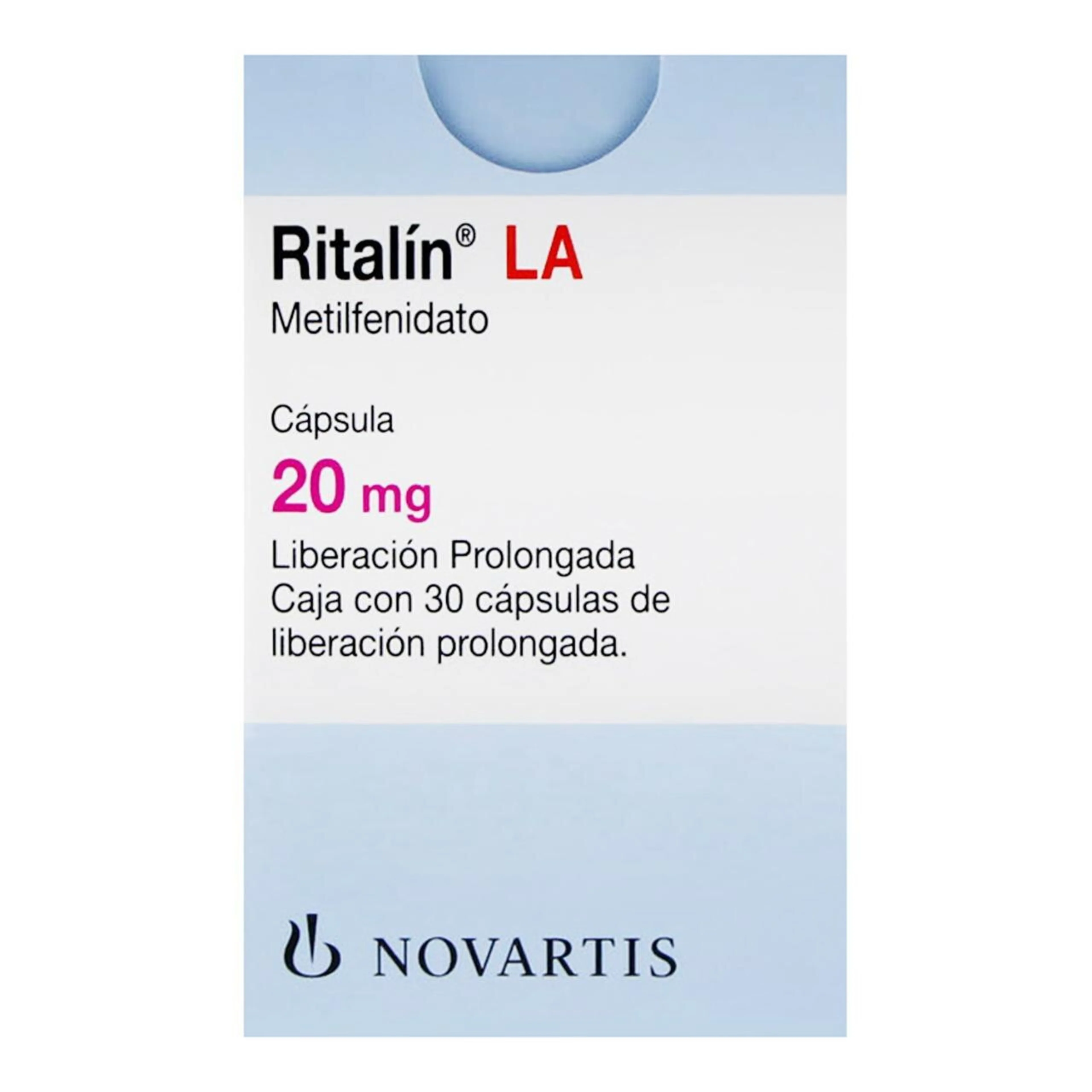 Ritalin La 20 Mg Con 30 Cápsulas De Liberación Prolongada