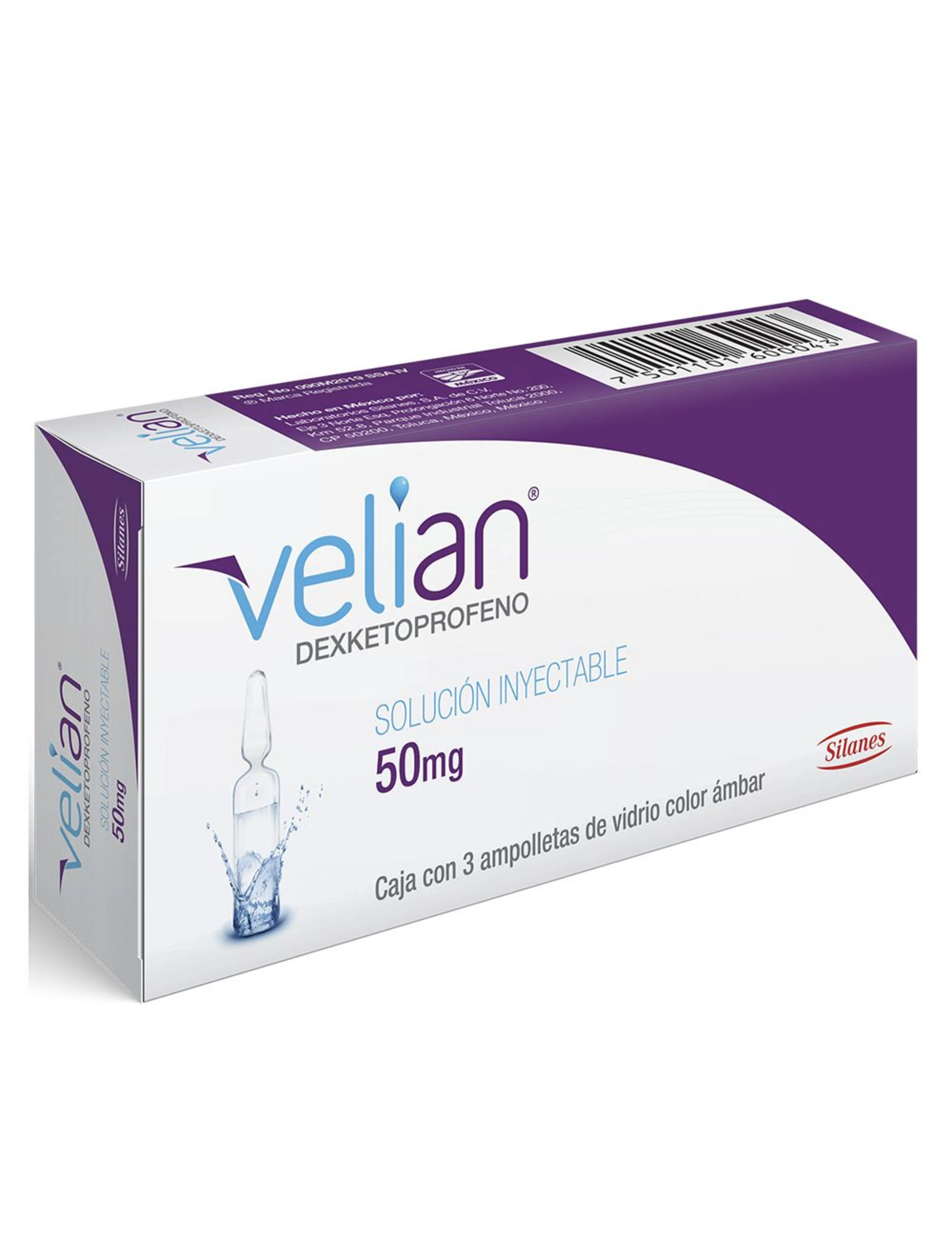 Velian 50 Mg Con 3 Solución Inyectable