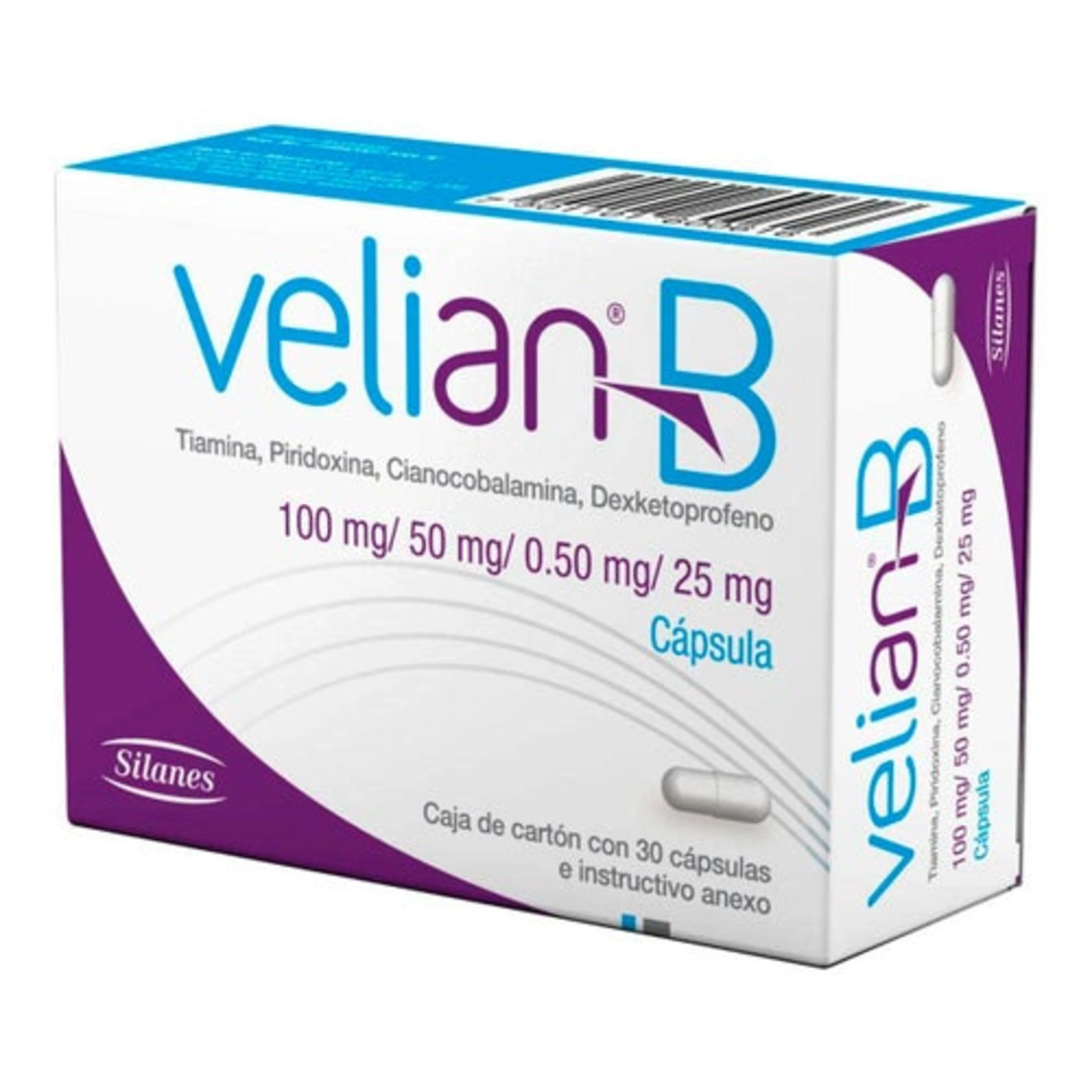 Velian-B 100/50/0.50/25 Mg Con 30 Cápsulas