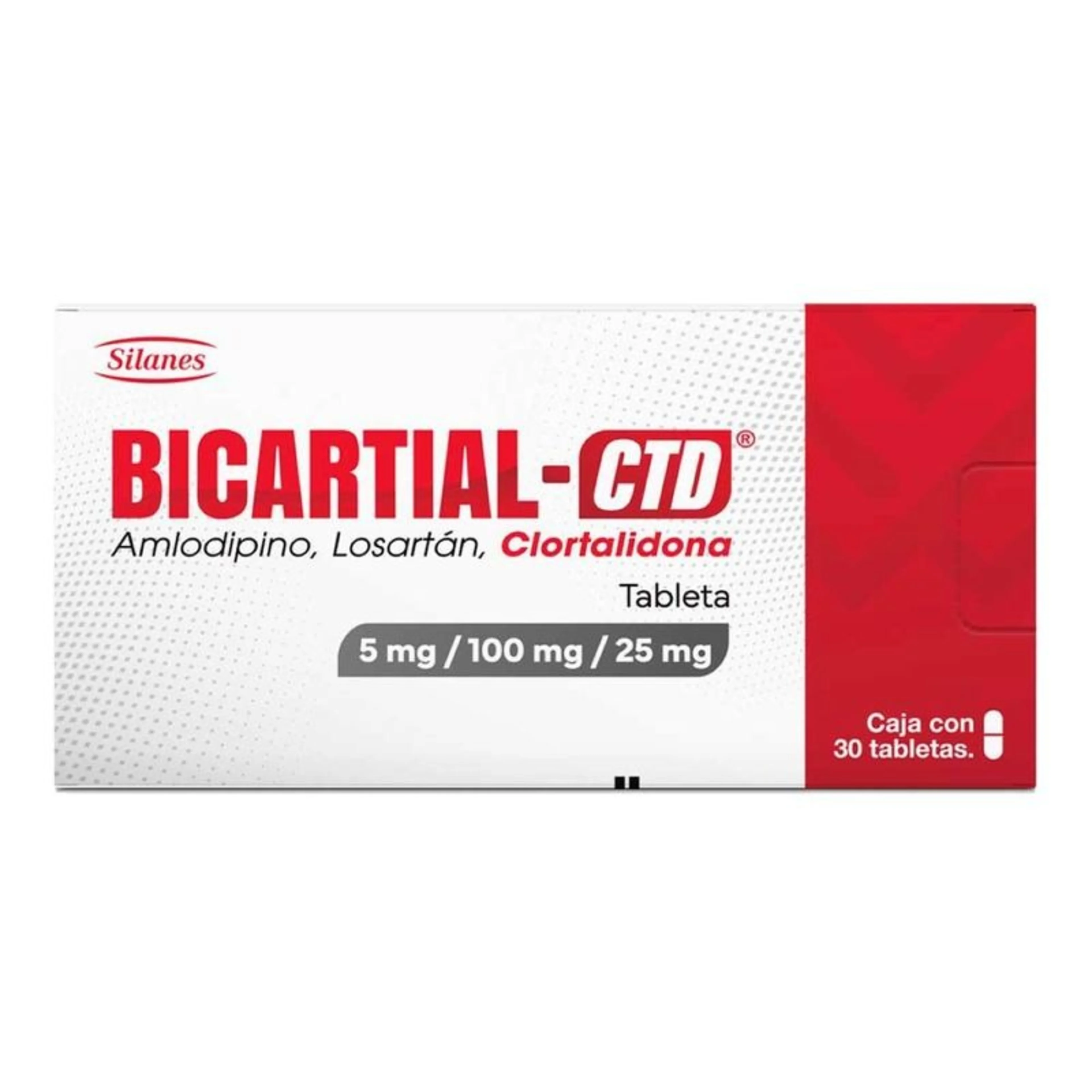 Bicartial Ctd Amlodipino Losartán Con 30 Tabletas