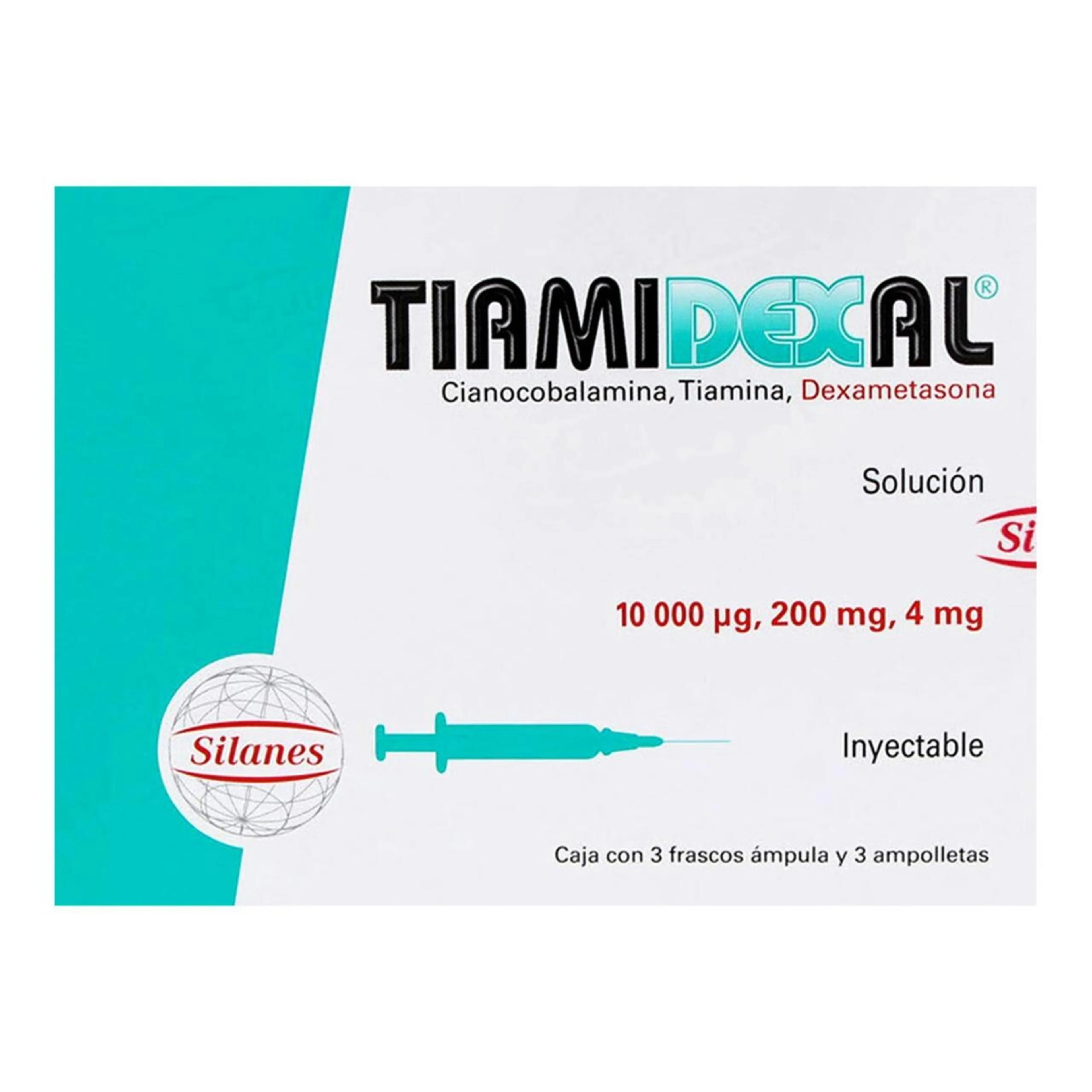 Tiamidexal 10/200/4 Mg Con 3 Frascos Ámpula