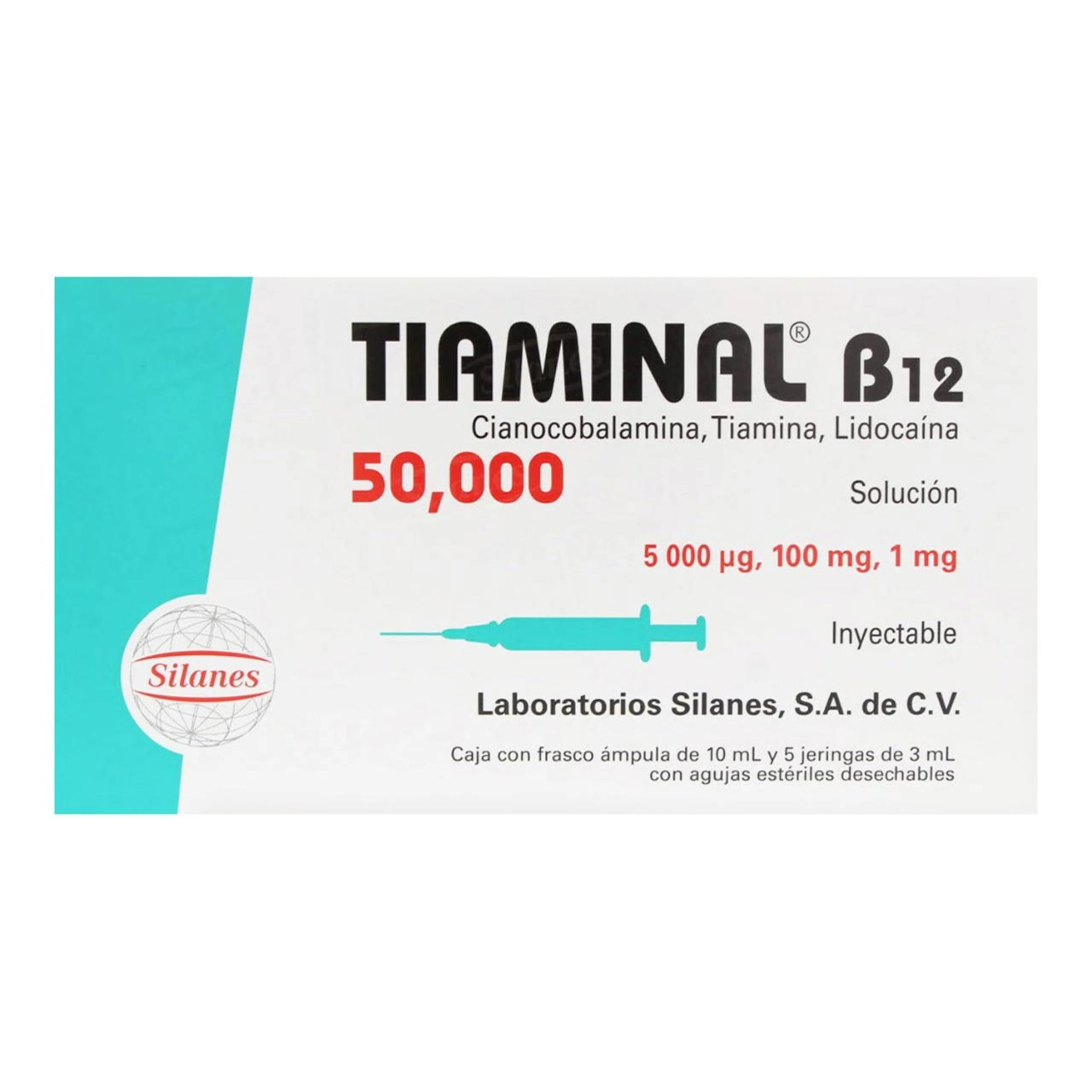 Tiaminal B12 5000 Mcg/100 Mg/1 Mg Con 5 Jeringas