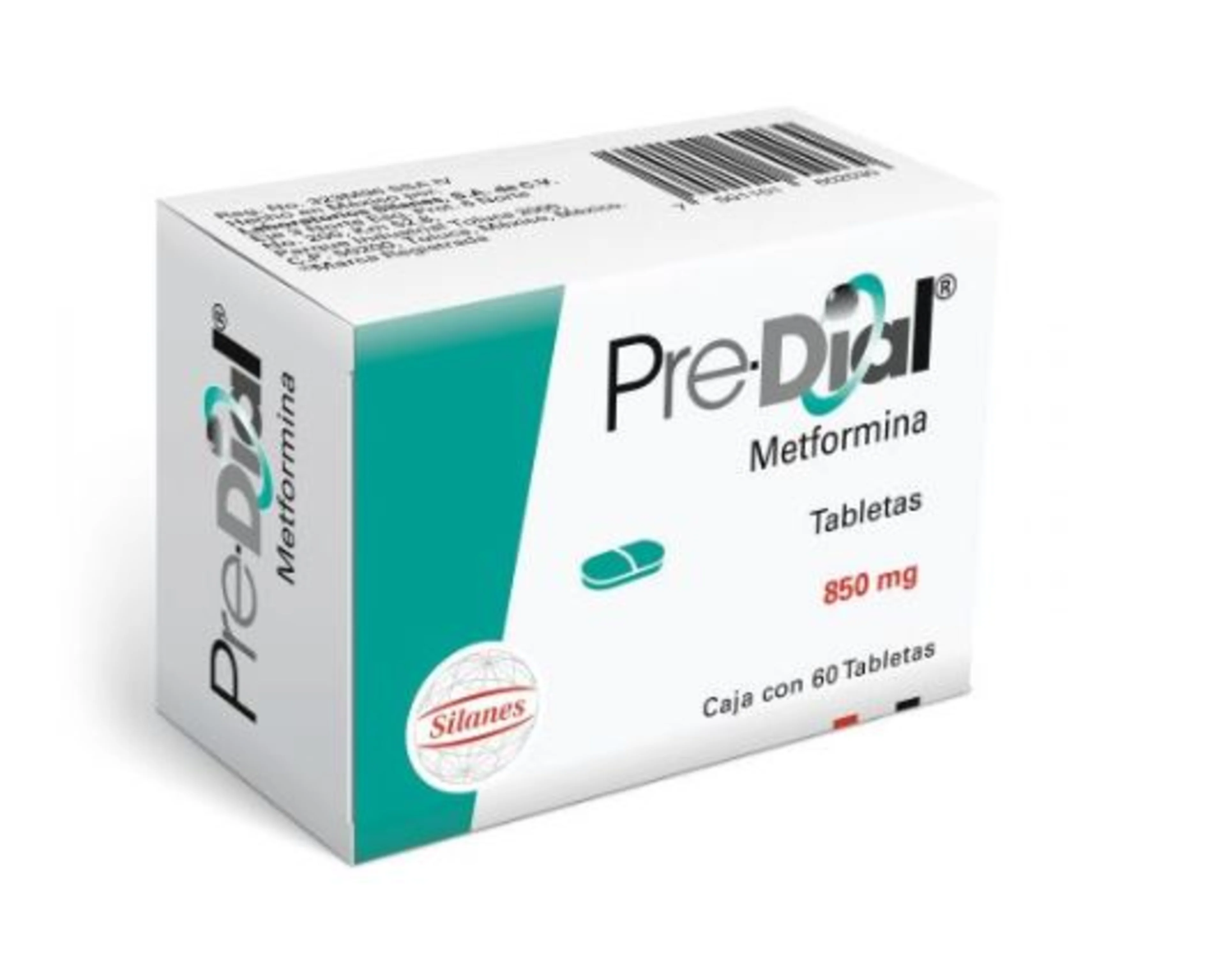 Predial metformina 850 mg con 30 tabletas