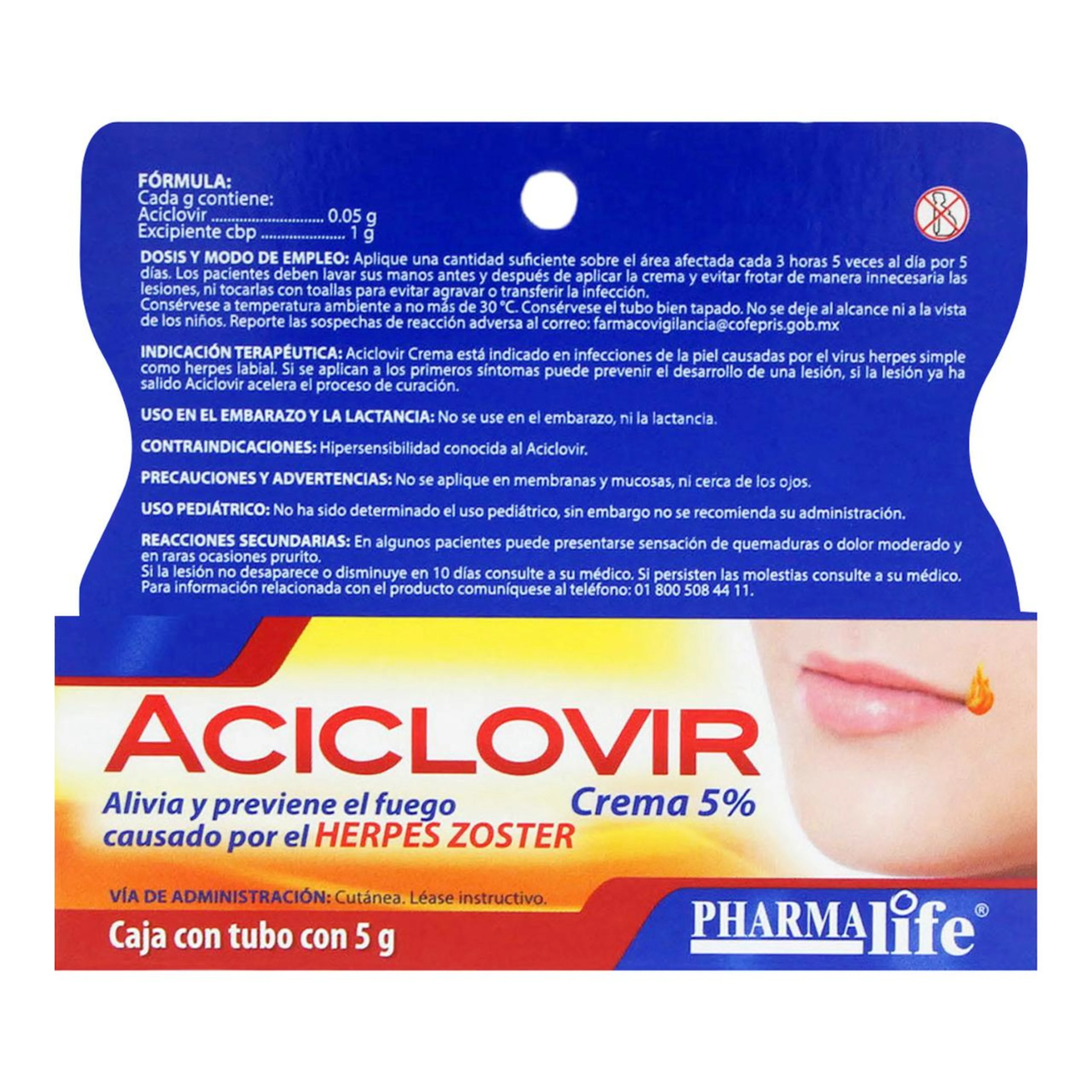 Aciclovir 5% 5gr crema tubo