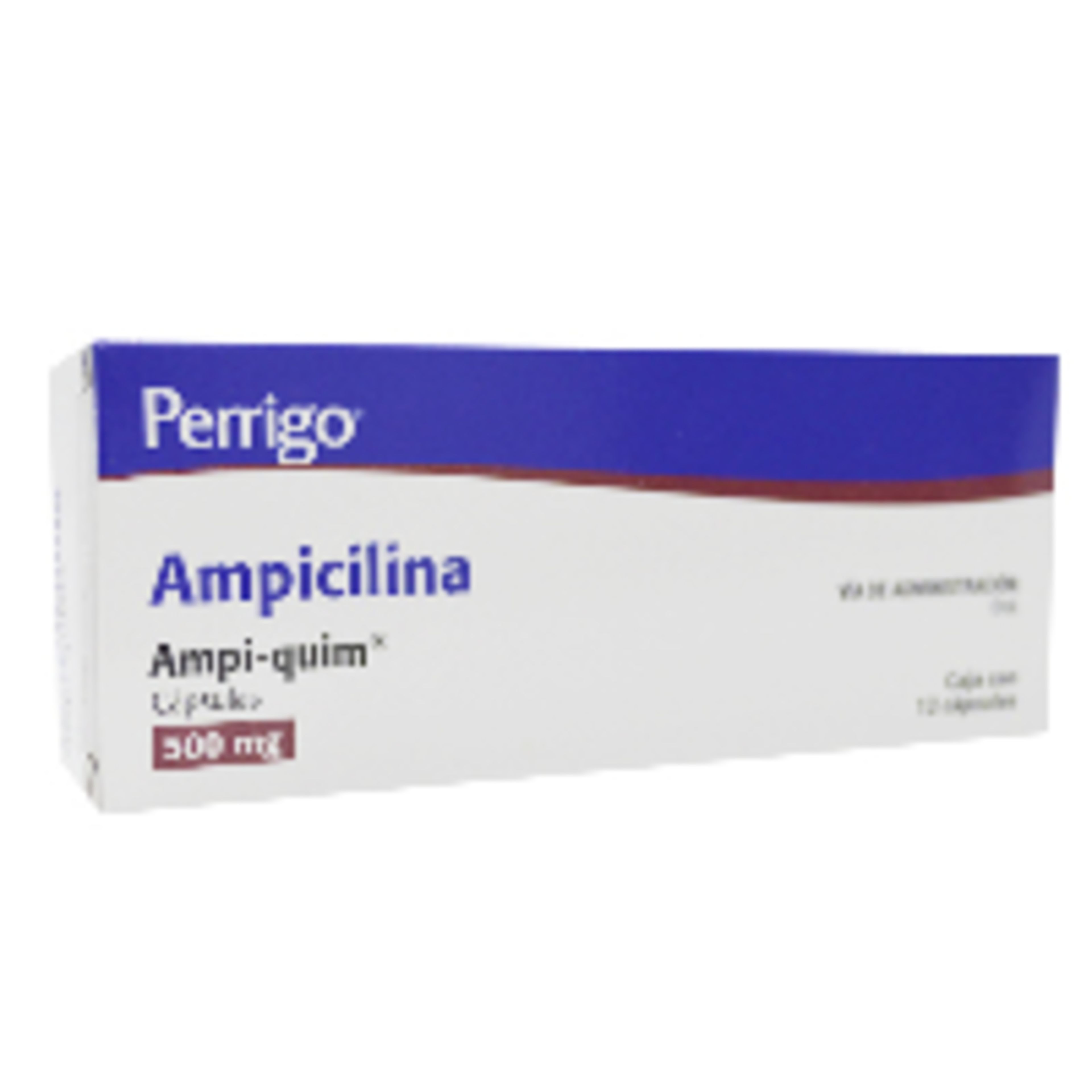 Ampiquim ampicilina 500 mg con 12 cápsulas