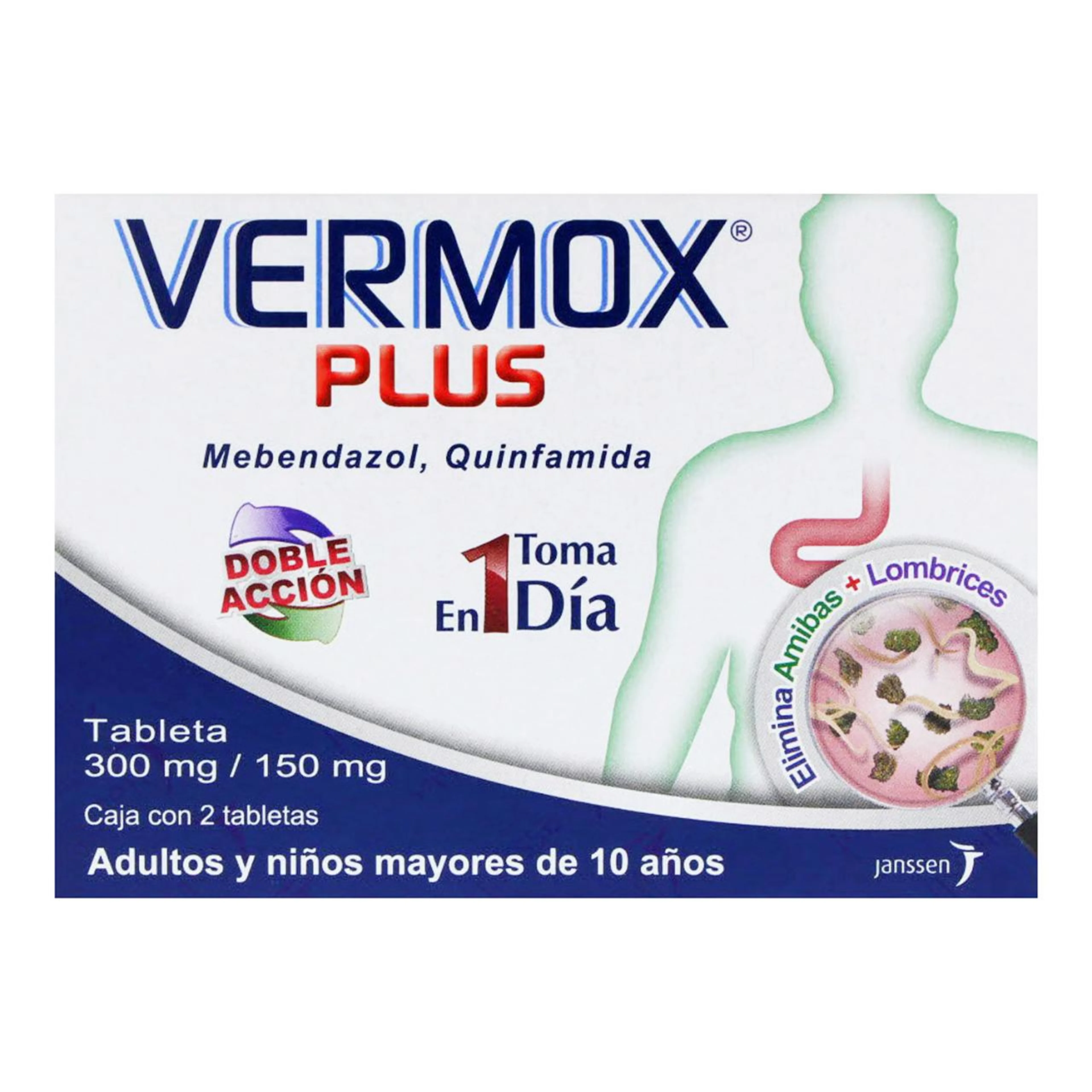Vermox Plus 300/150 Mg Con 2 Tabletas