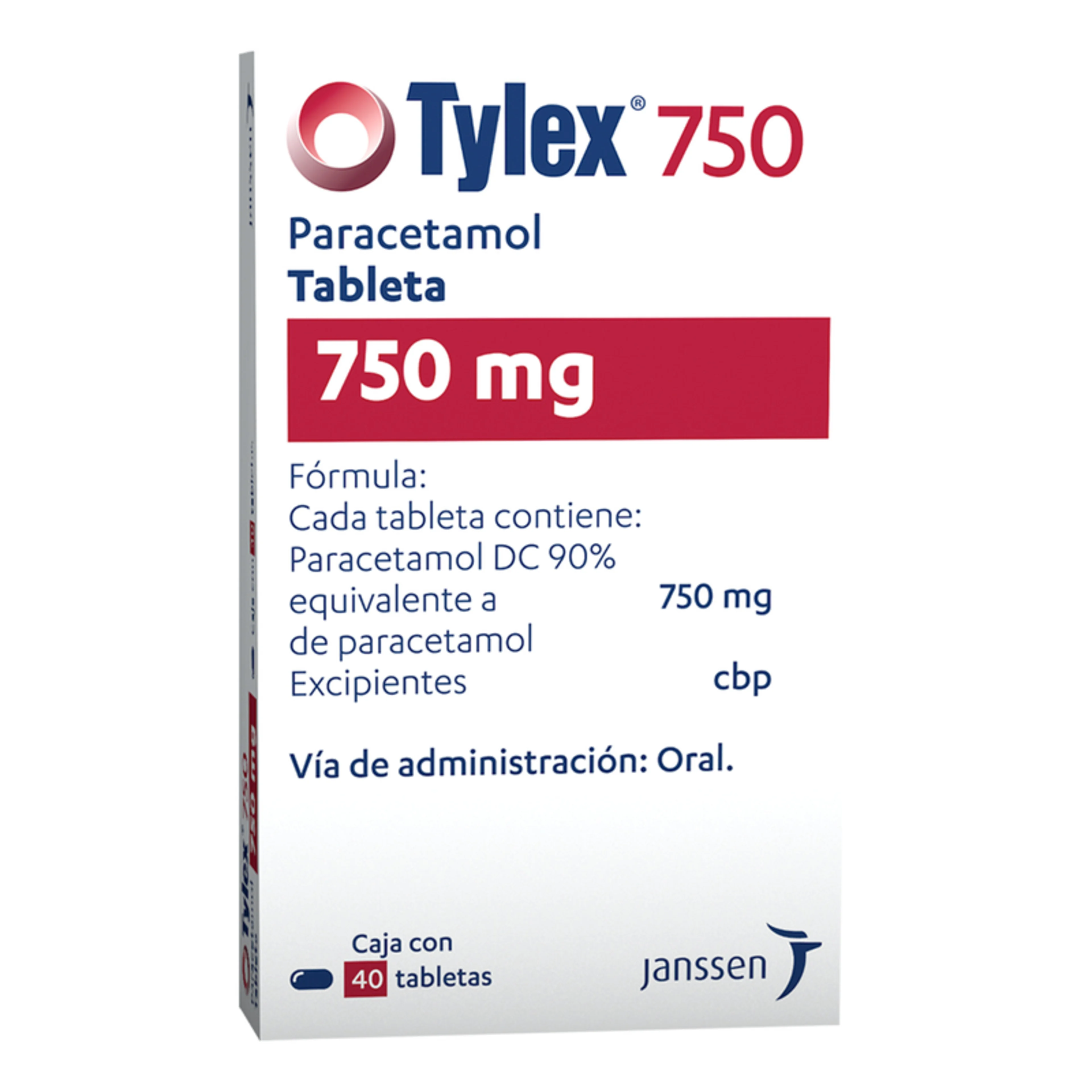Tylex 750 750 Mg Con 40 Tabletas