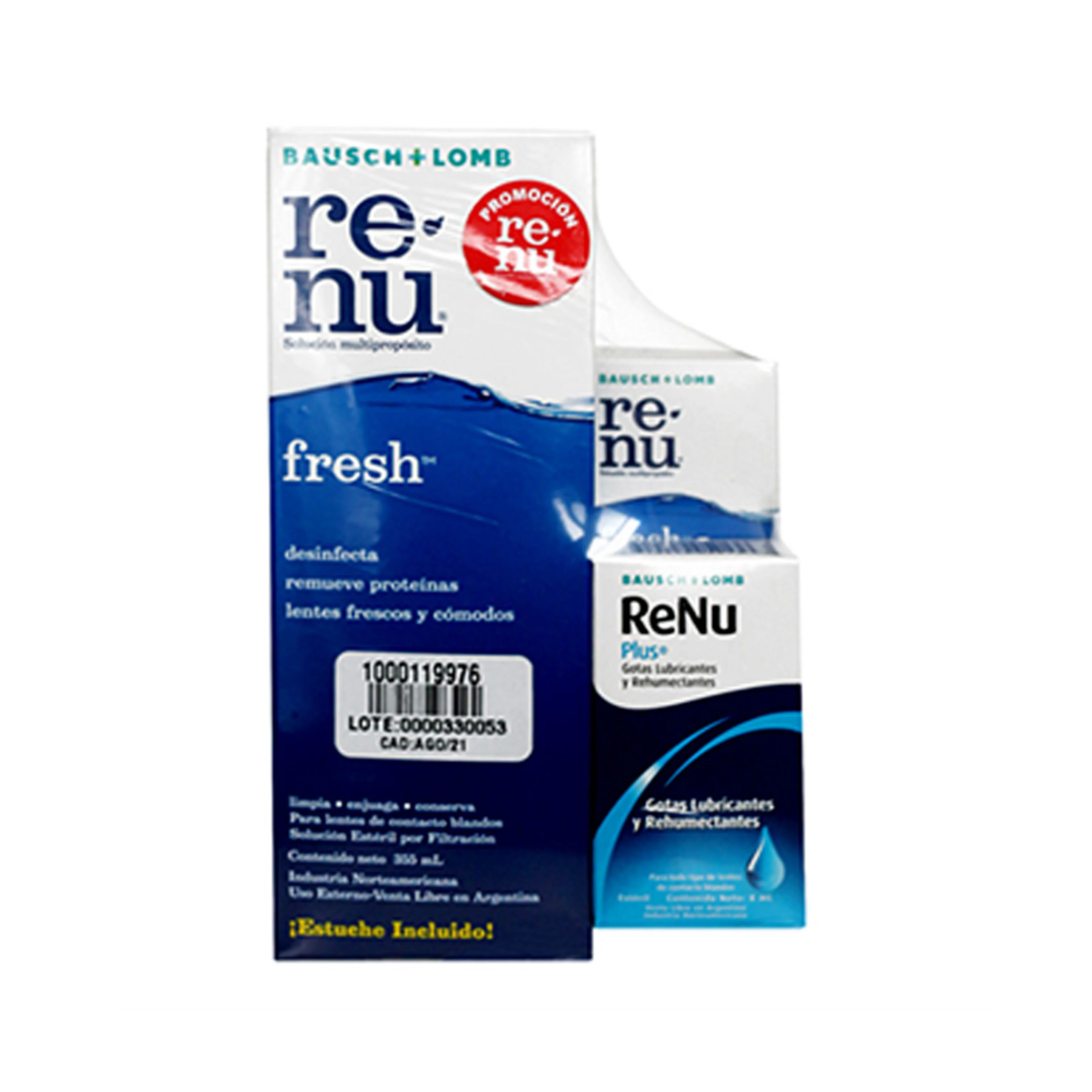 Renu fresh solución 355ml + renu plus gotas 8ml