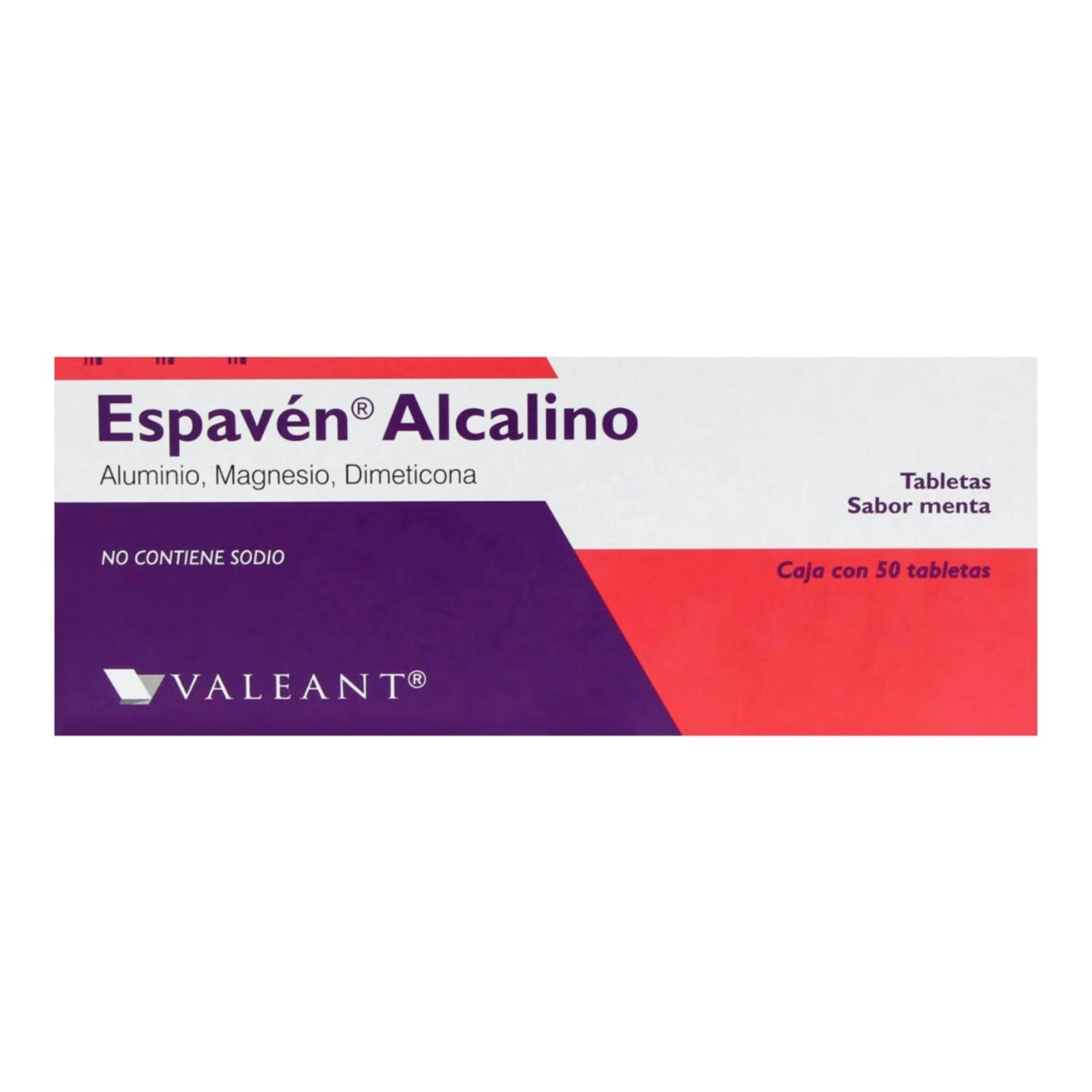 Espaven Alcalino 300/50/40 Mg Con 50 Tabletas Masticables Sabor Menta
