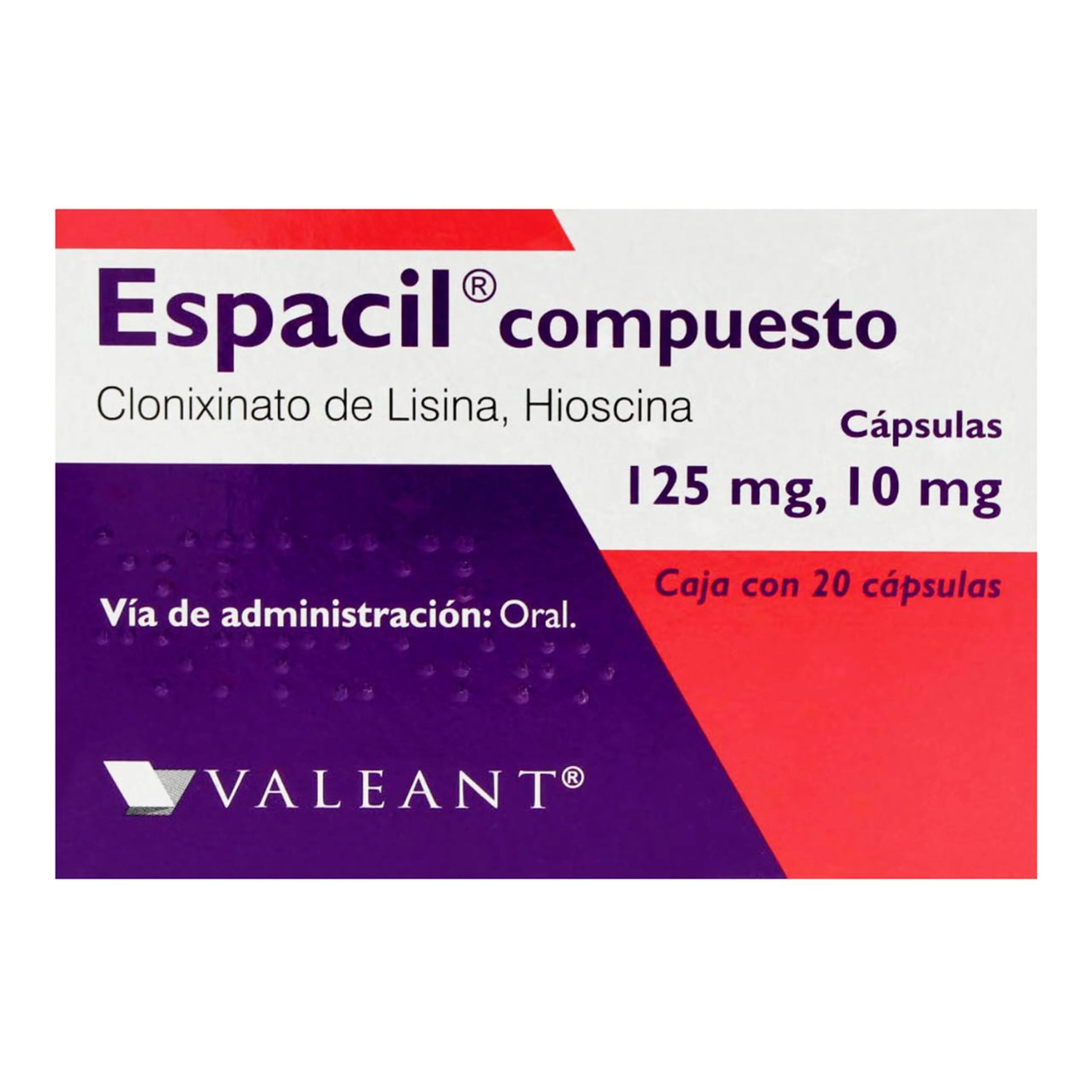 Espacil Compuesto 125/10 Mg 20 Cápsulas