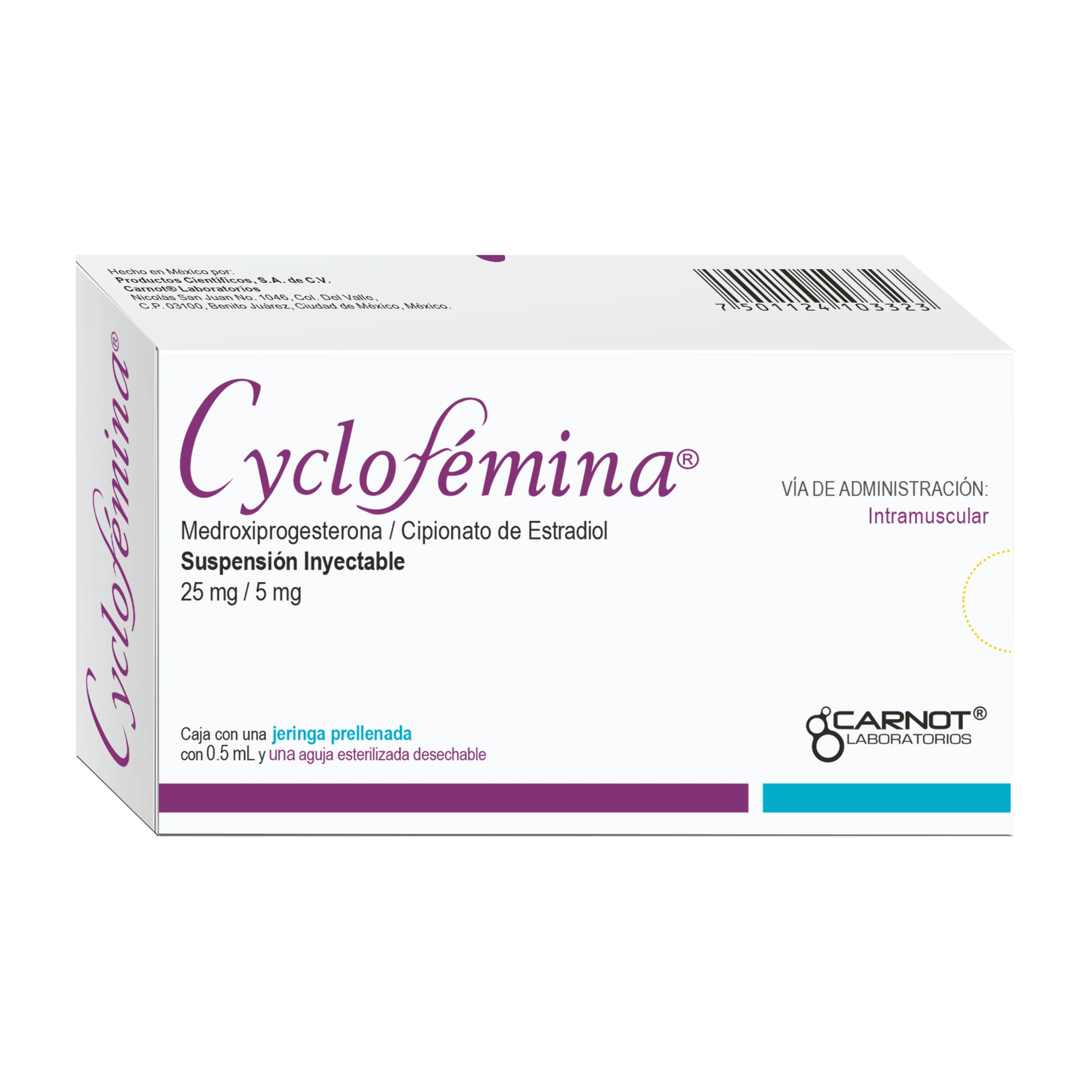 Cyclofemina 25/5 Mg Suspensión Inyectable Con 1 Jeringa Prellenada