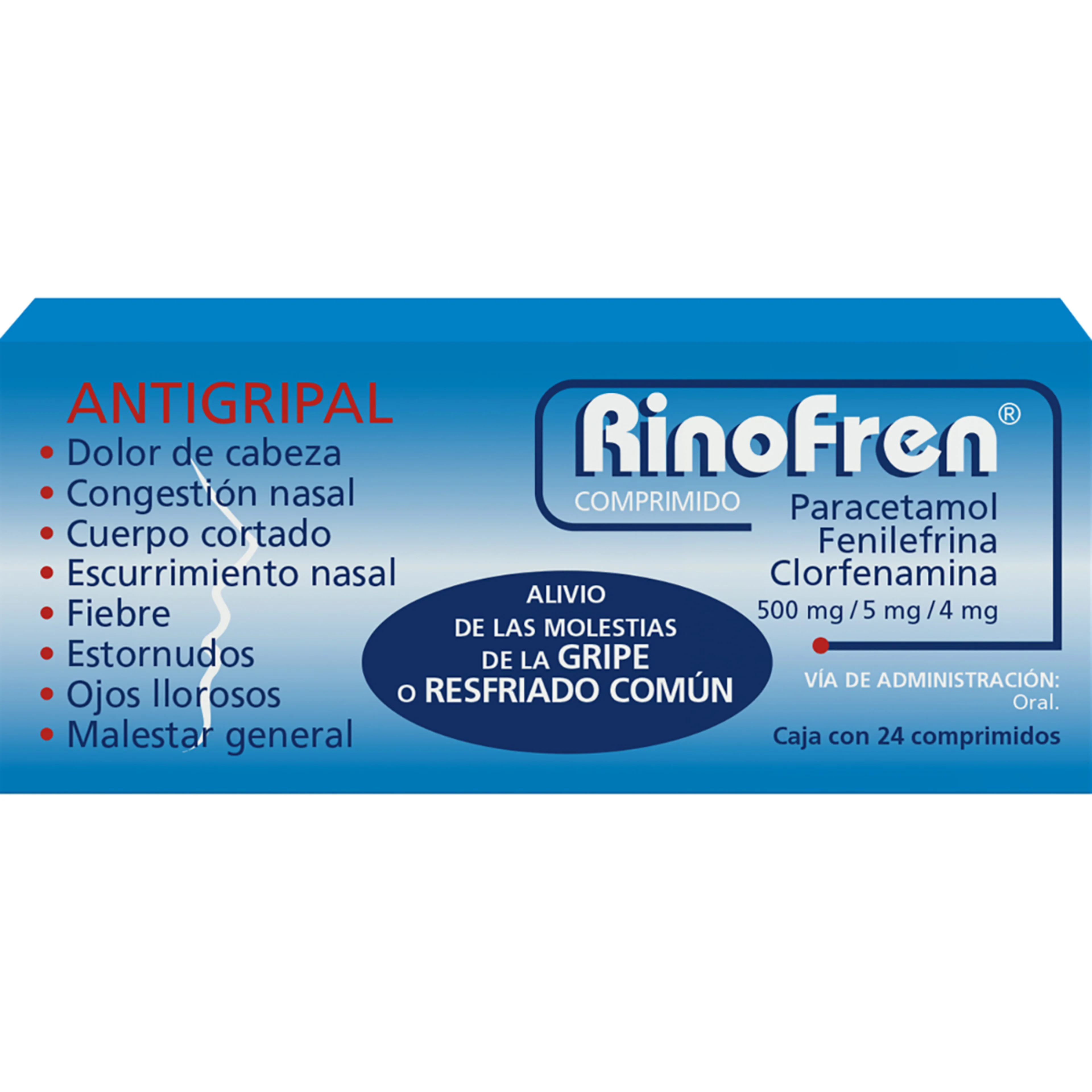 Rinofren 500/5/4 Mg Con 24 Comprimidos