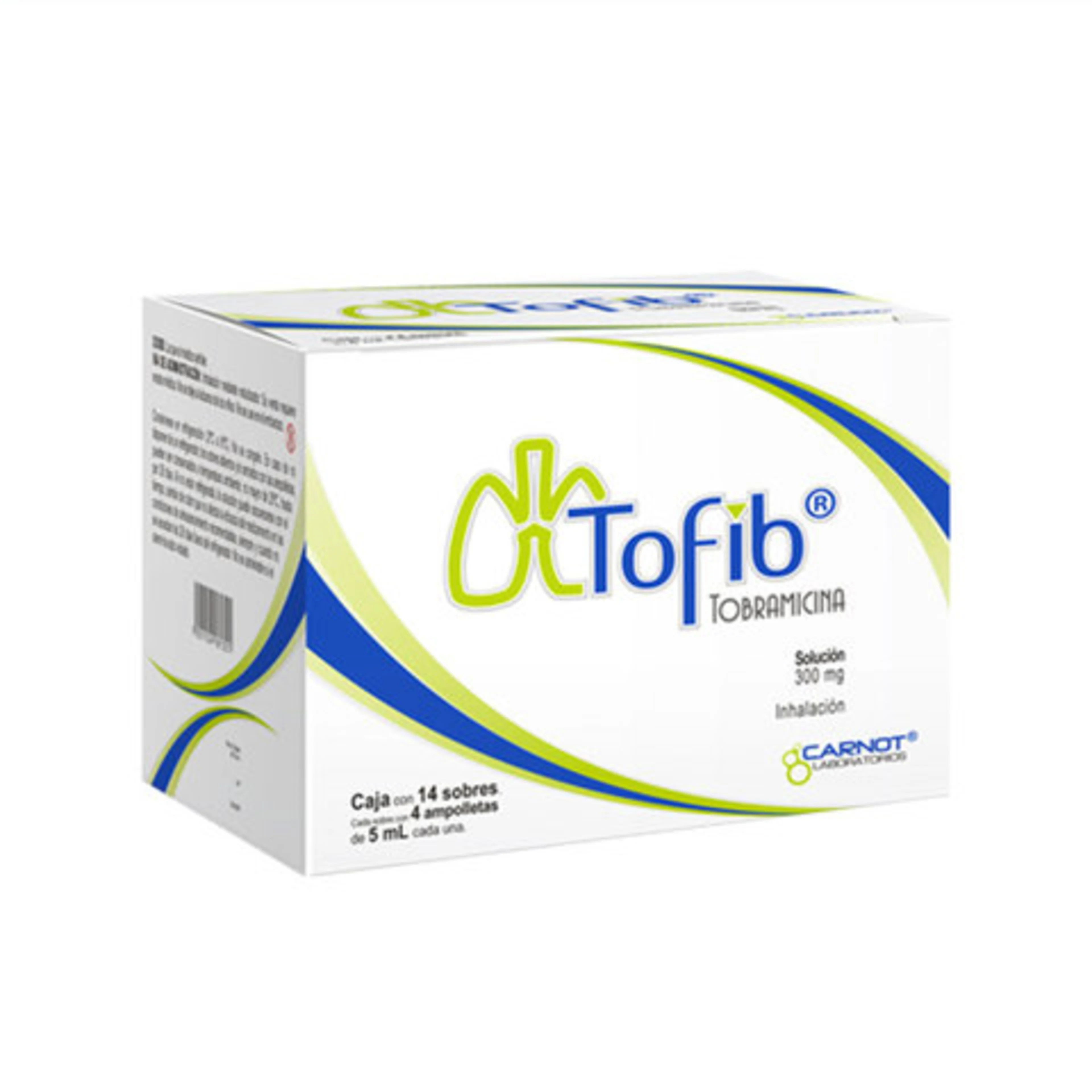Tofib Tobramicina 300 Mg Con 14 Sobres Con 4 Ampolletas