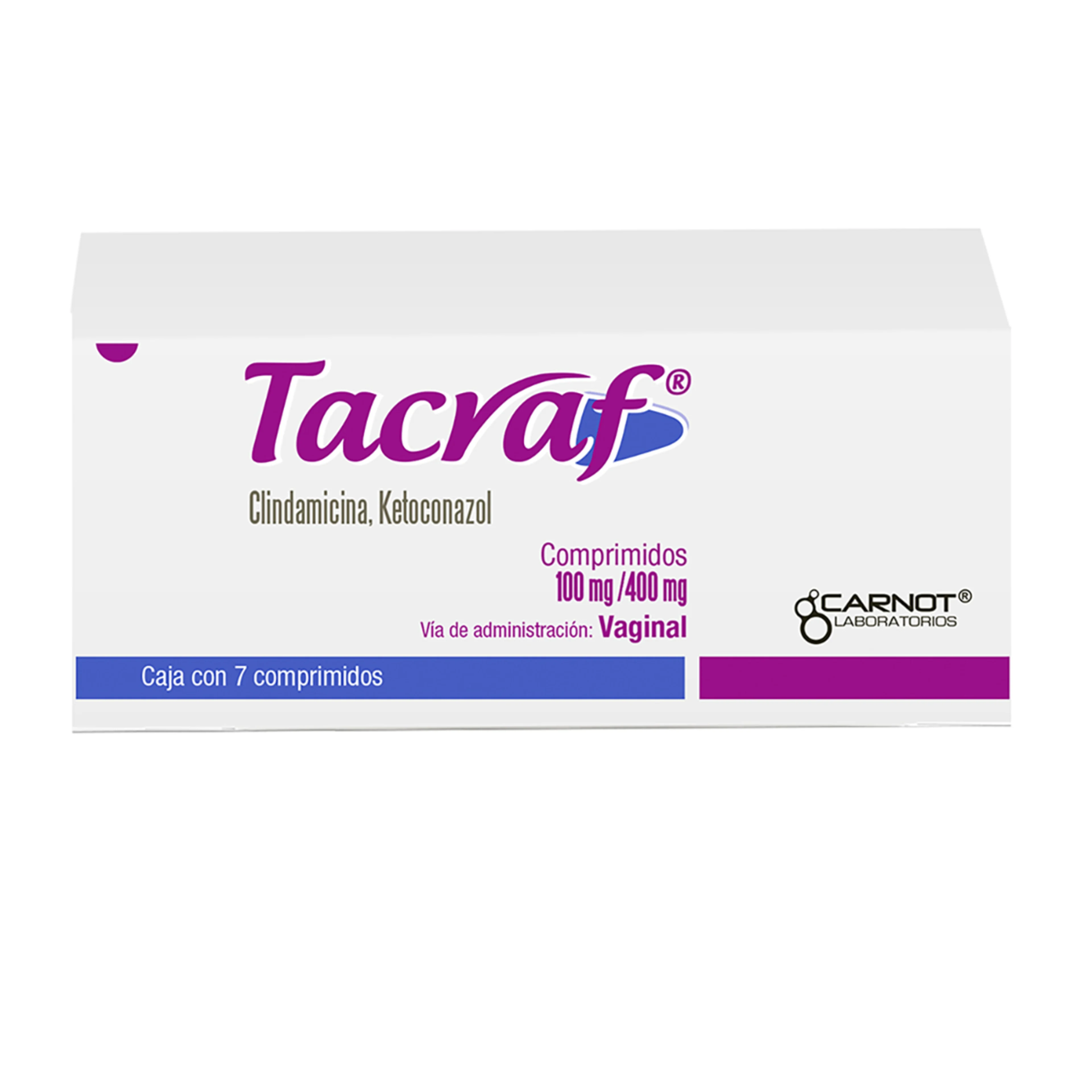 Tacraf Clindamicina Ketoconazol 100/400 Mg Con 7 Comprimidos Vaginales