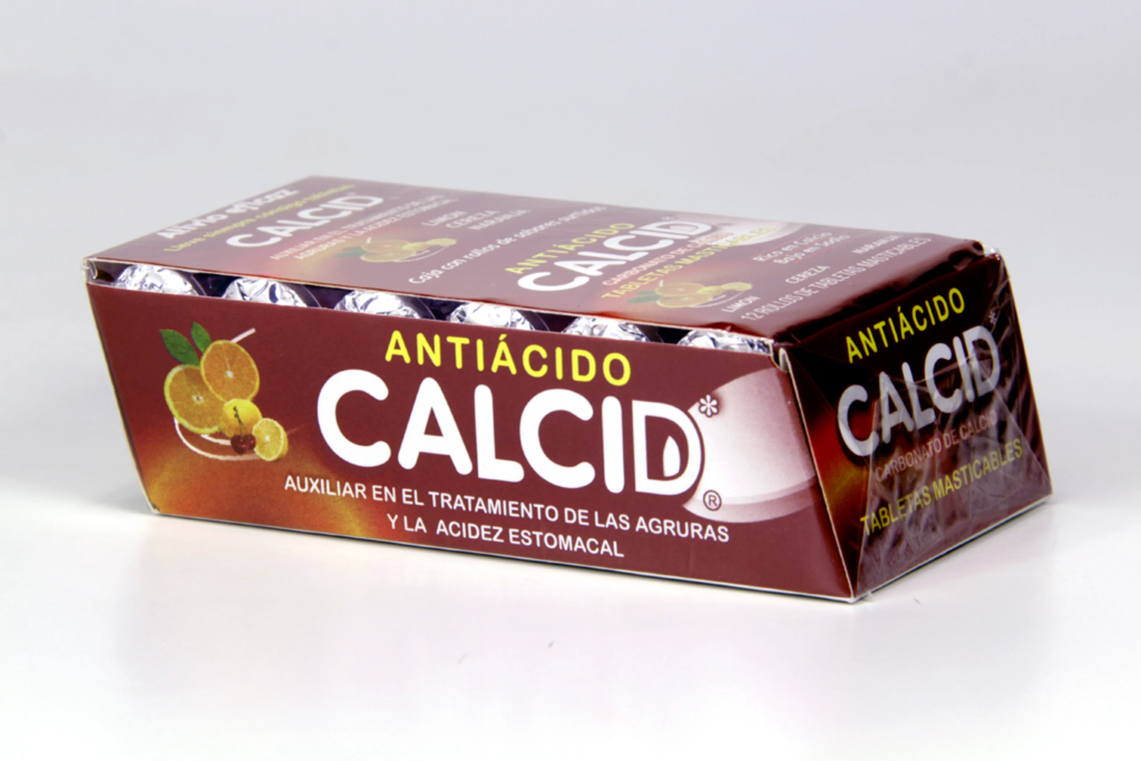 Calcid Antiácido Tabletas Masticables Varios Sabores 12 Rollos