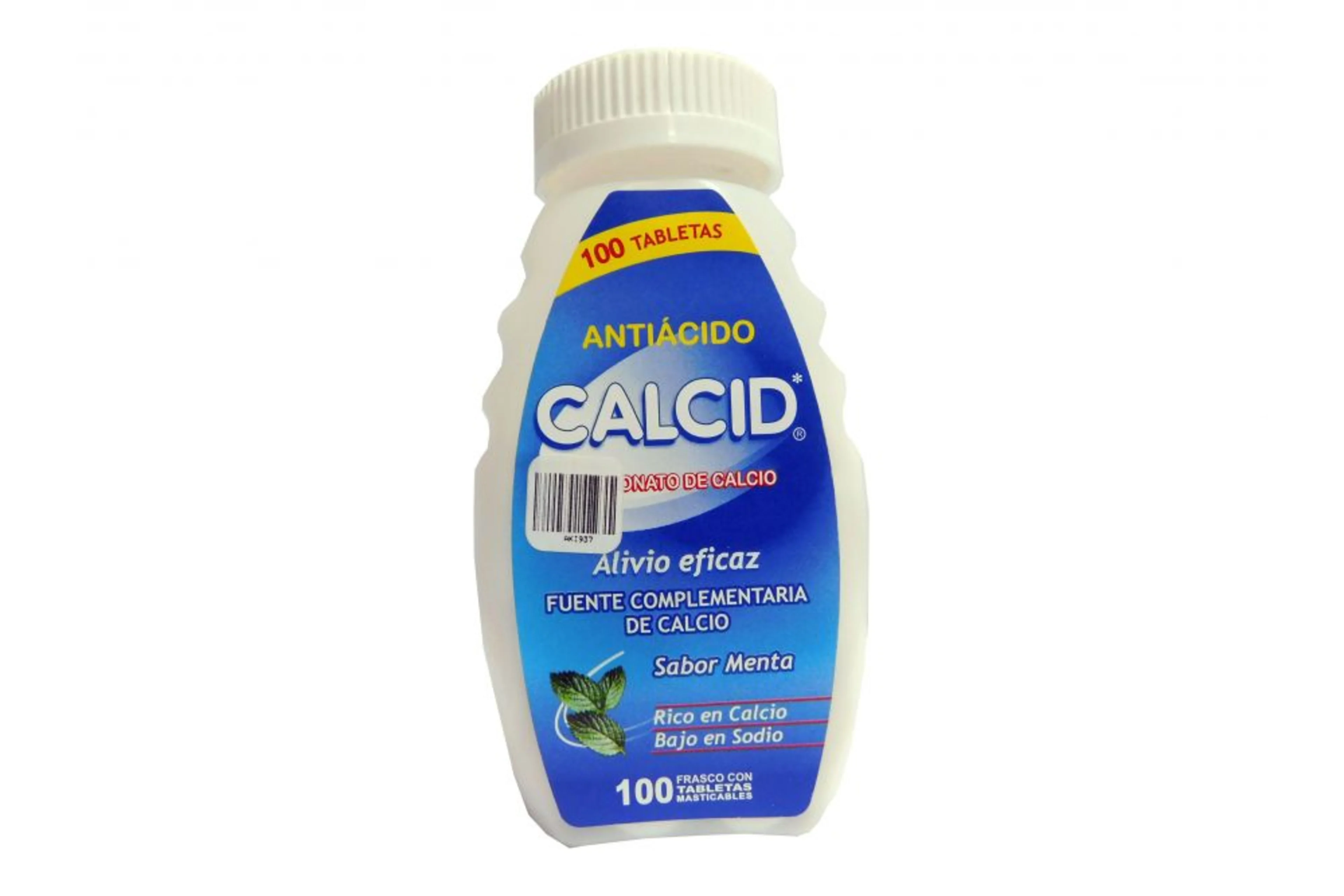 Calcid Antiácido Tabletas Masticables Sabor Menta 100 Tabletas
