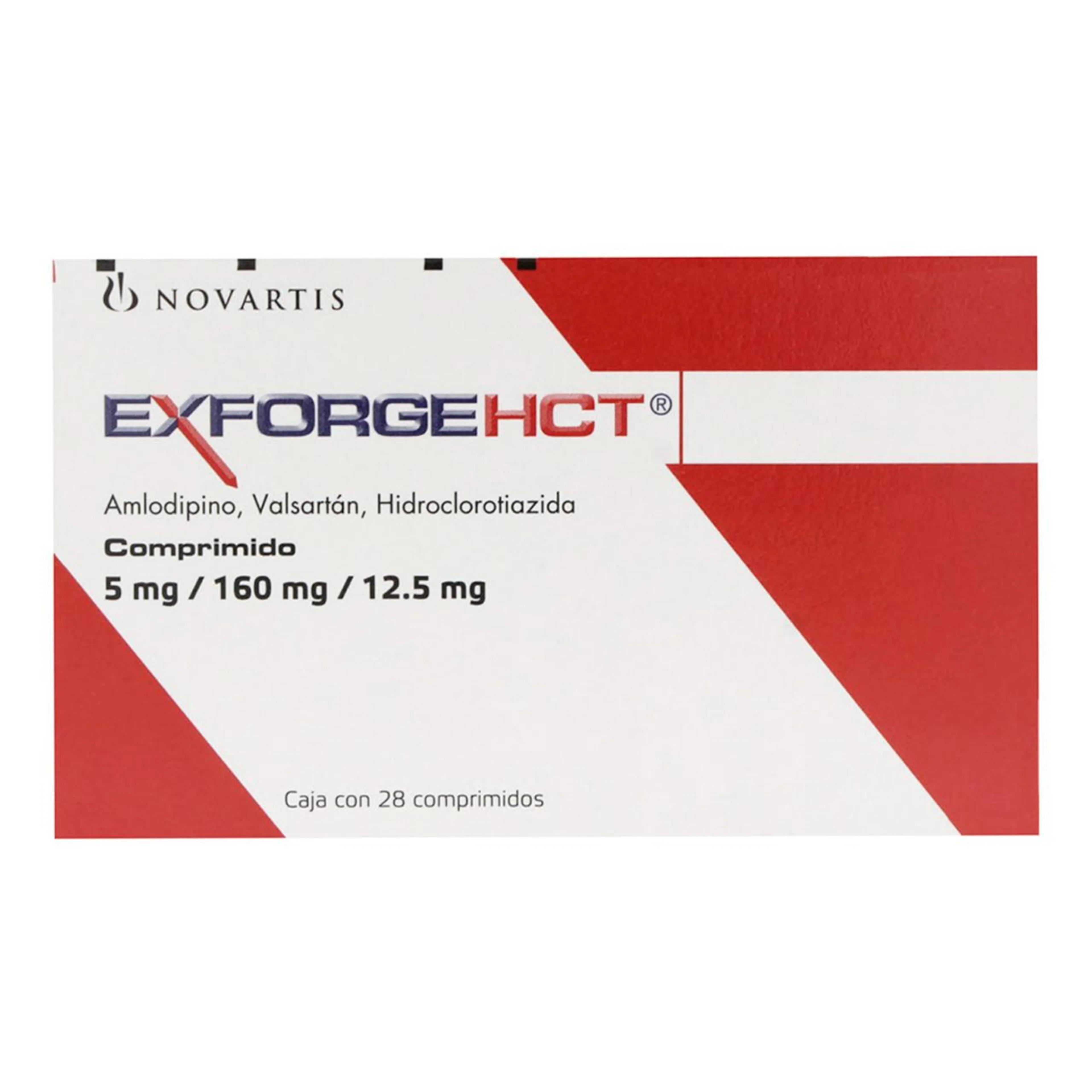 Exforge Hct 5/160/12.5 Mg Con 28 Comprimidos