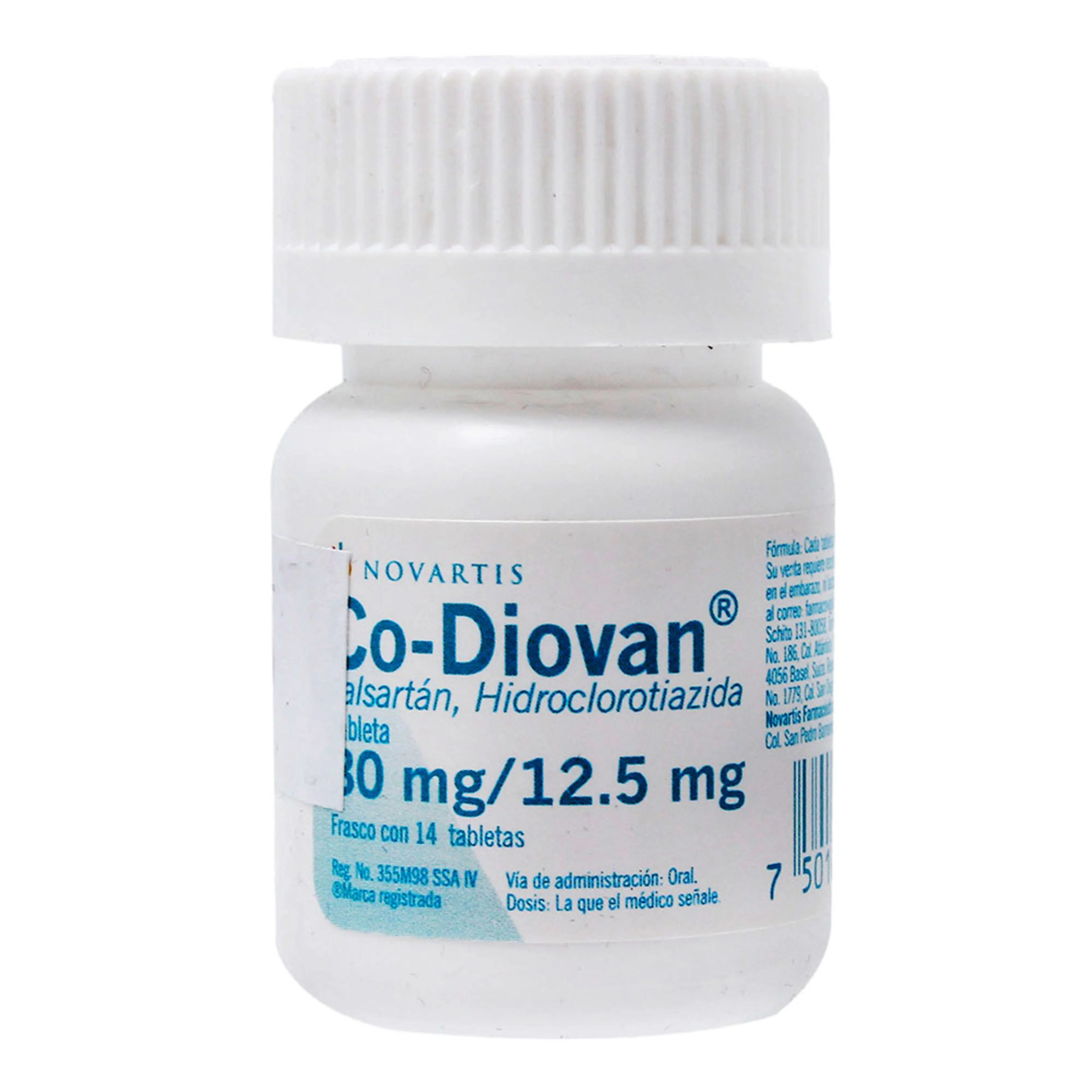 Co-Diovan 80 Mg / 12.5 Mg Con 14 Tabletas