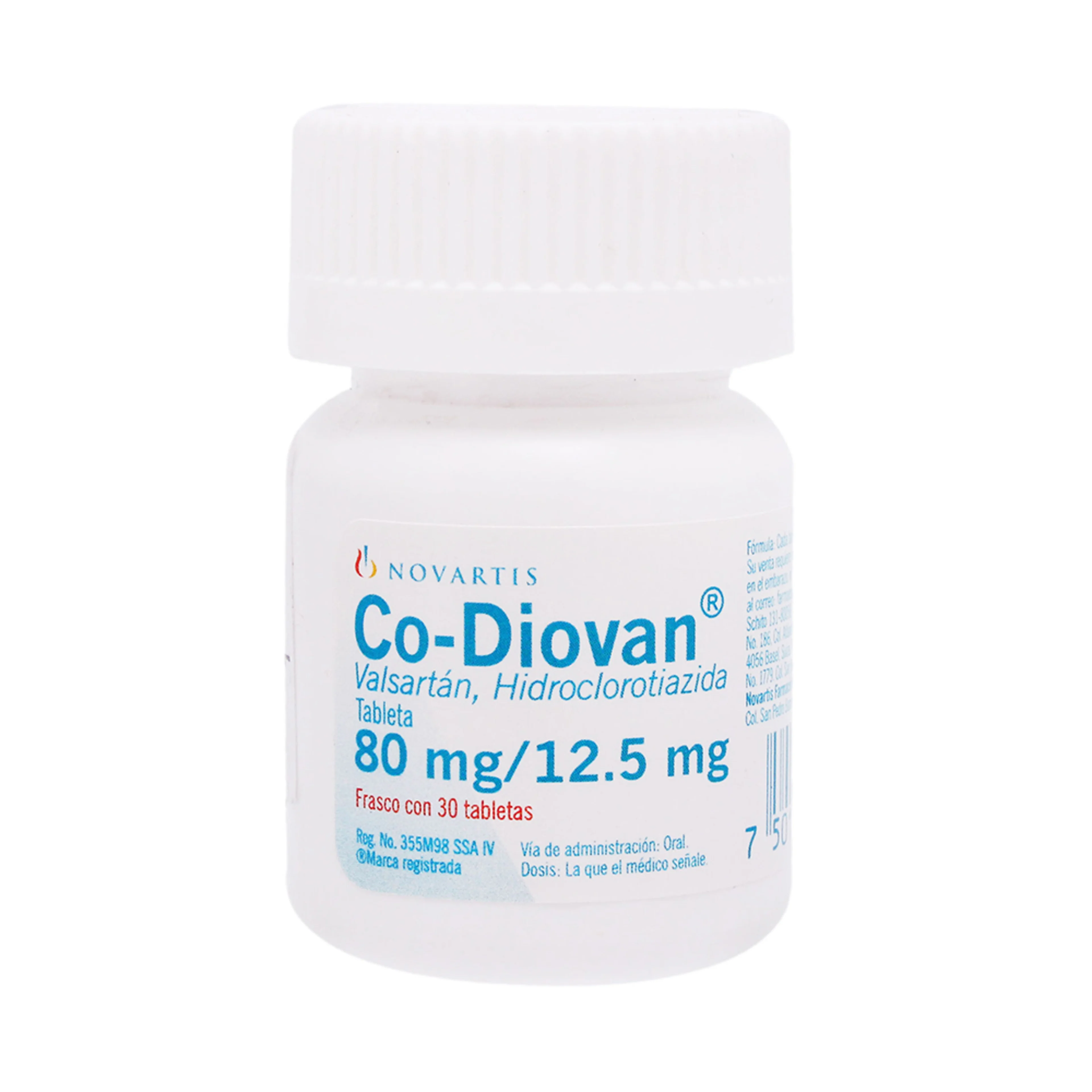 Co-Diovan 80 Mg / 12.5 Mg Con 30 Tabletas