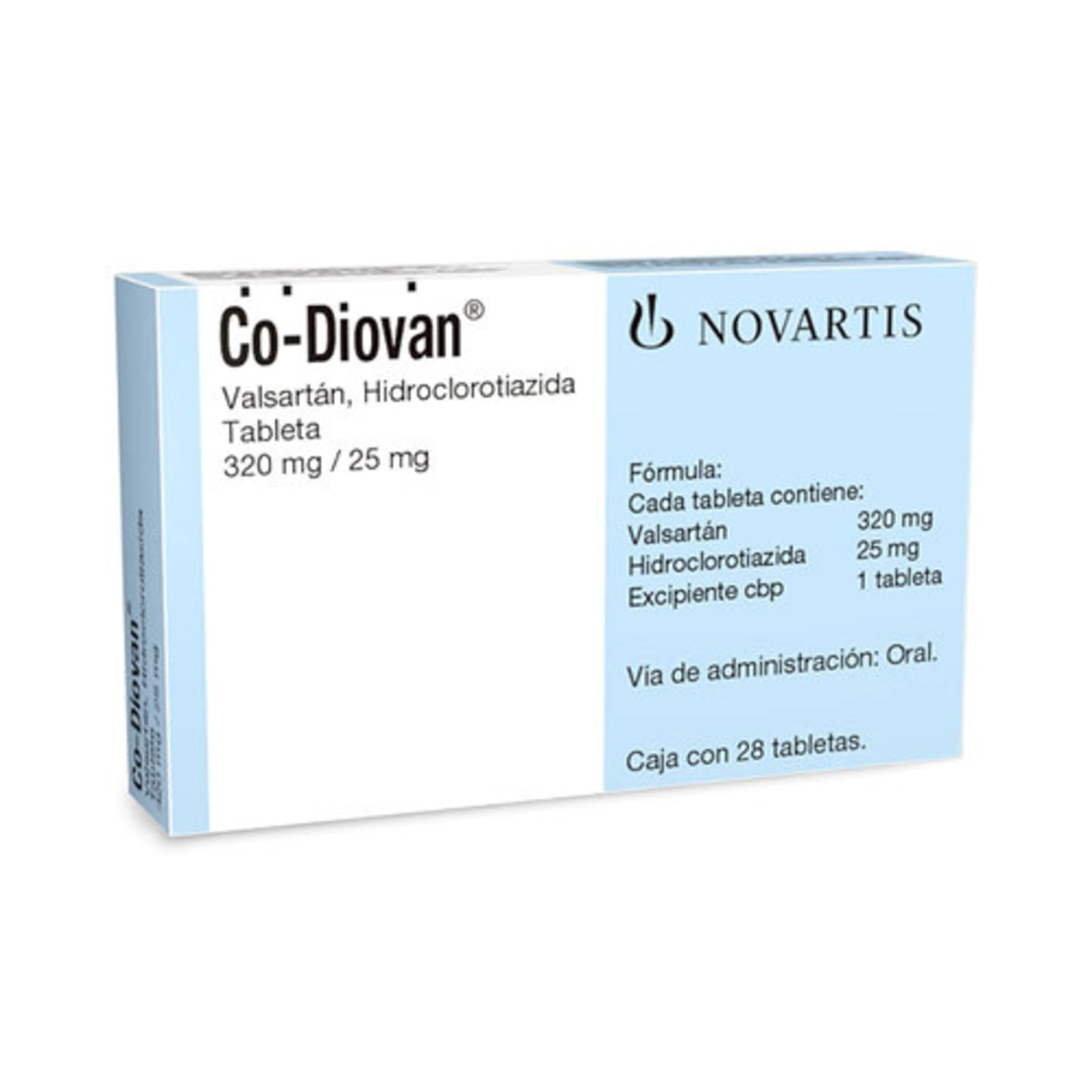 Co-Diovan 320/25 Mg Con 28 Tabletas
