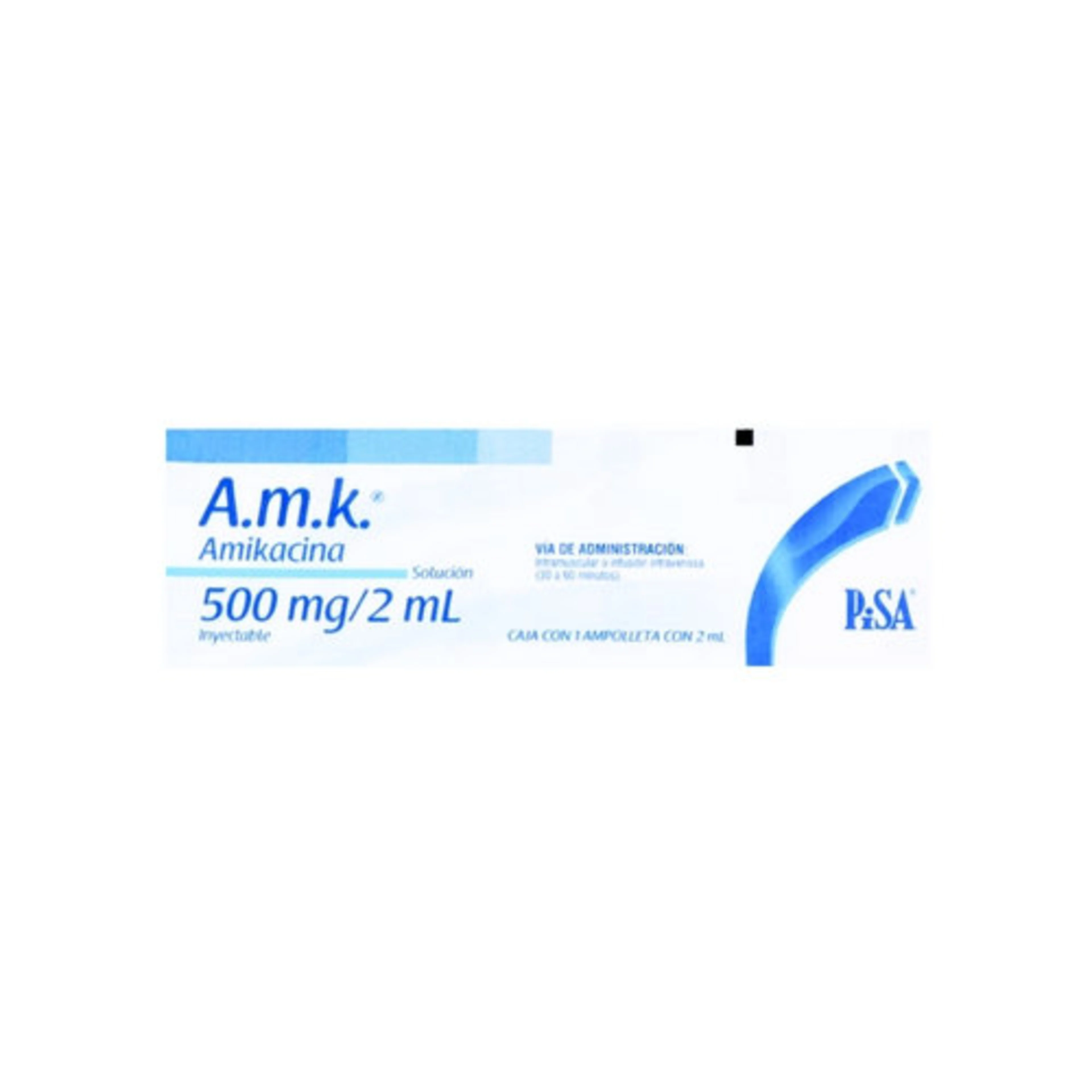 Amk Amikacina 500 Mg Con 1 Ampolleta De 2 Ml