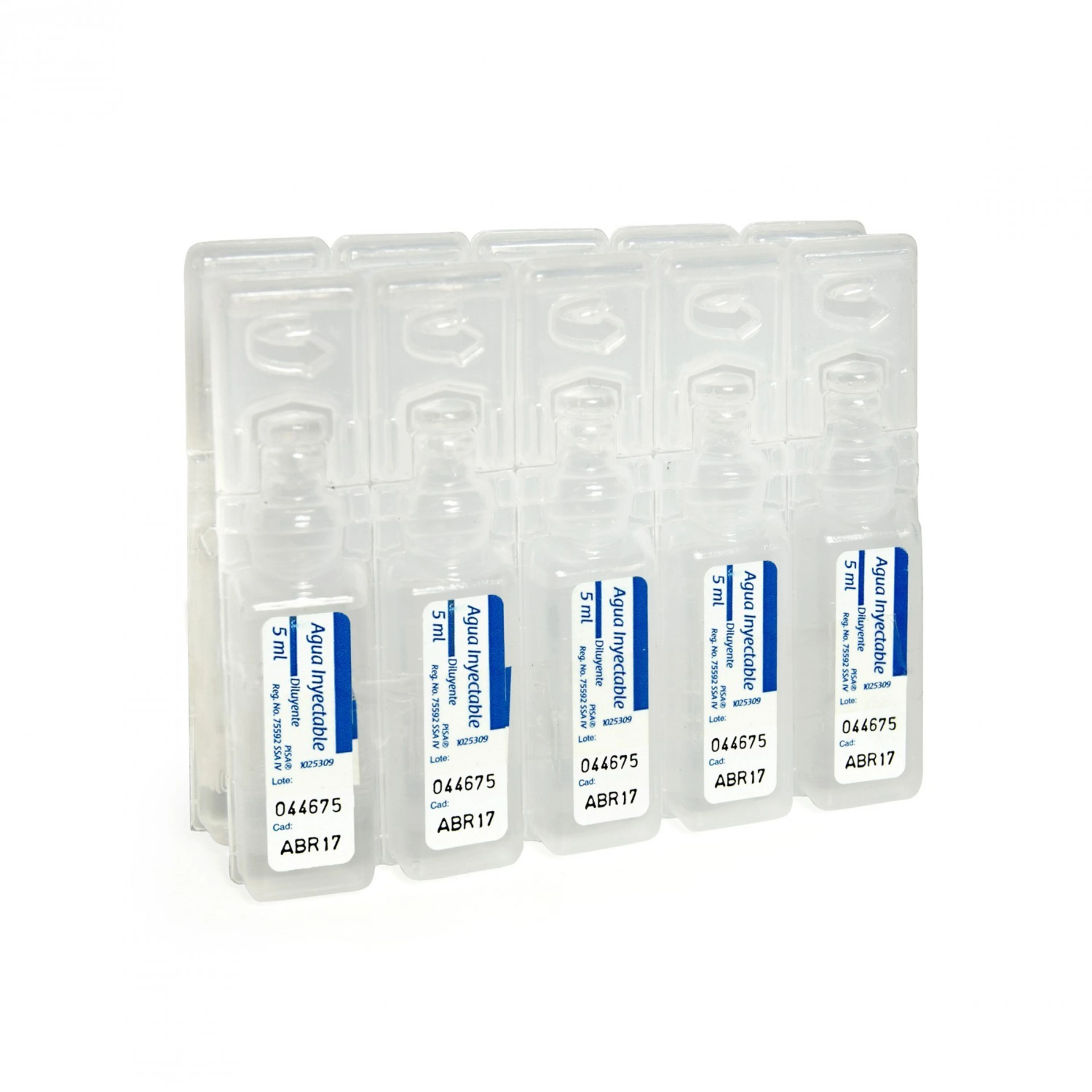 Agua Inyectable De 5 Ml Con 100 Piezas