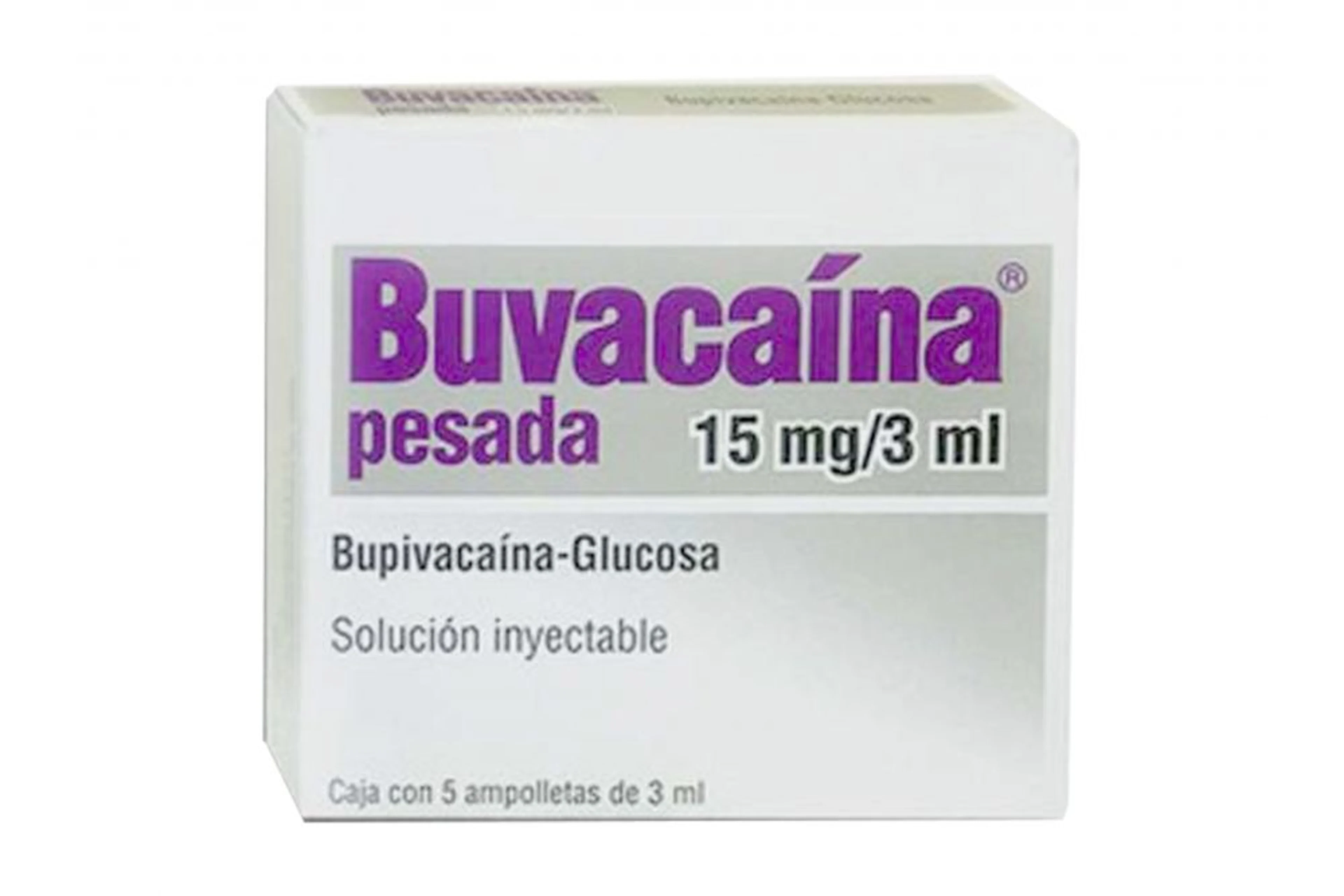 Buvacaína Pesada 15 Mg Con 5 Ampolletas De 3 Ml
