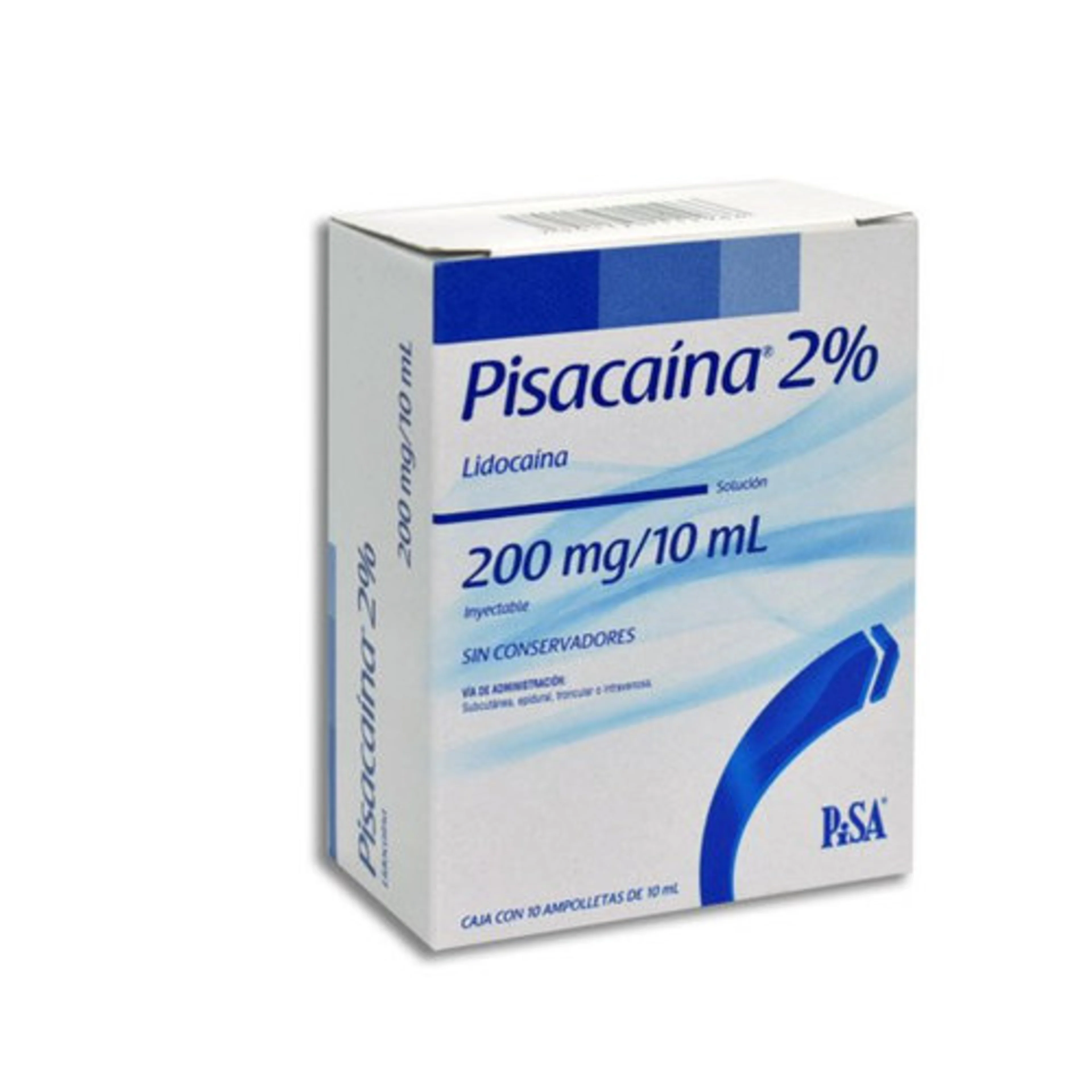 Pisacaina 2% Con 10 Ampolletas De 10 Ml