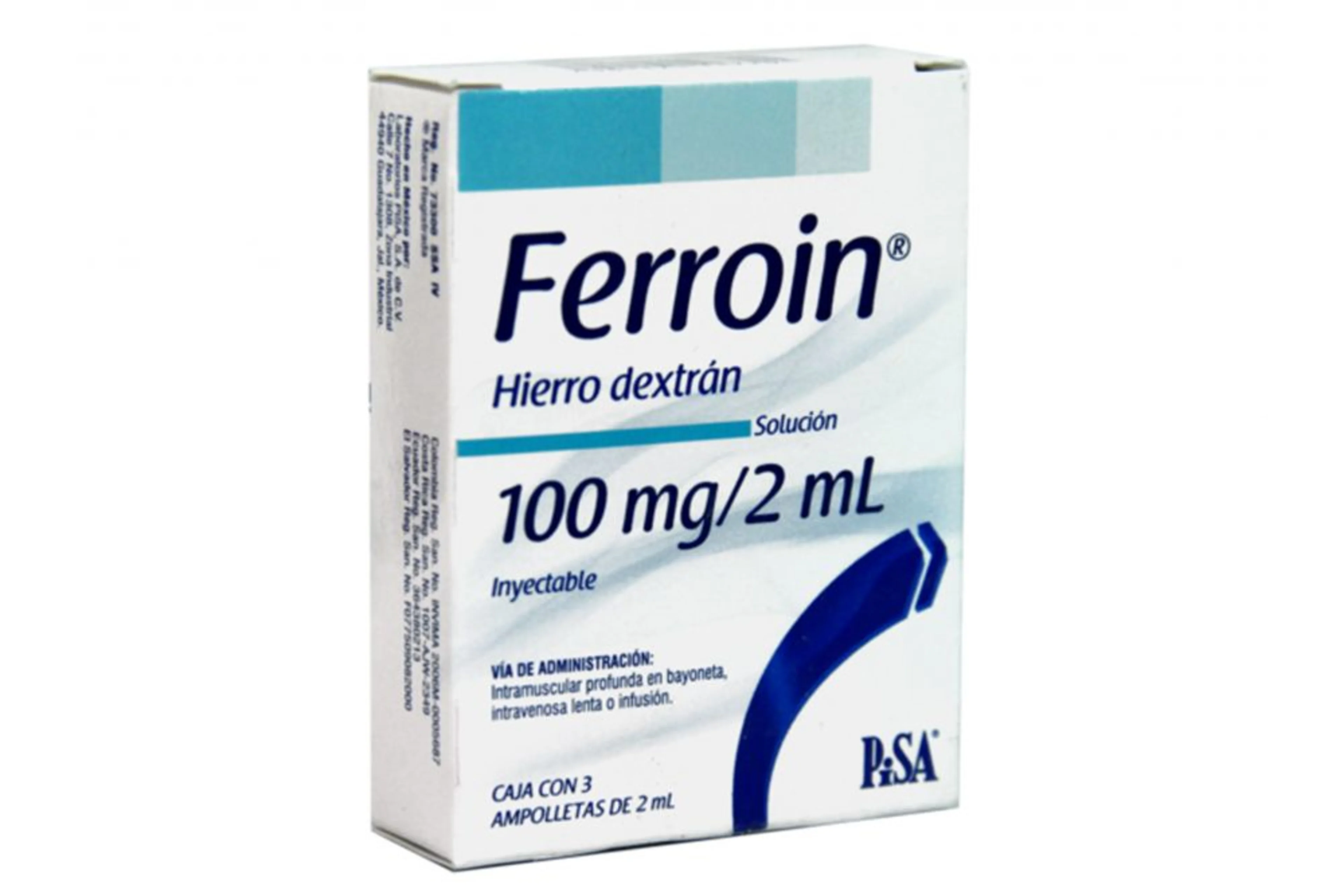 Ferroin 100 Mg Con 3 Solución Inyectable