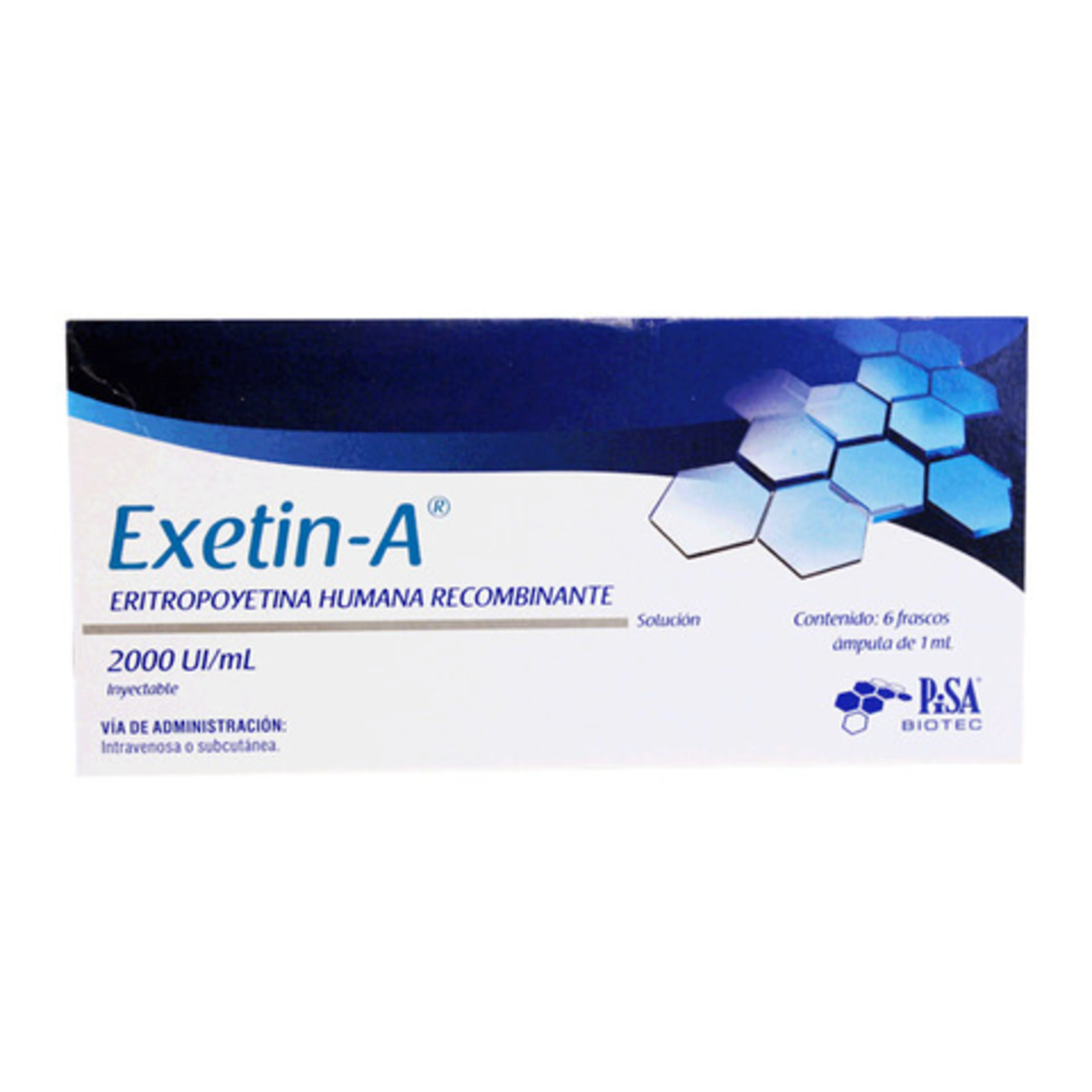 Exetin-A 2000 Ui Con 6 Frascos Ámpula De 1 Ml