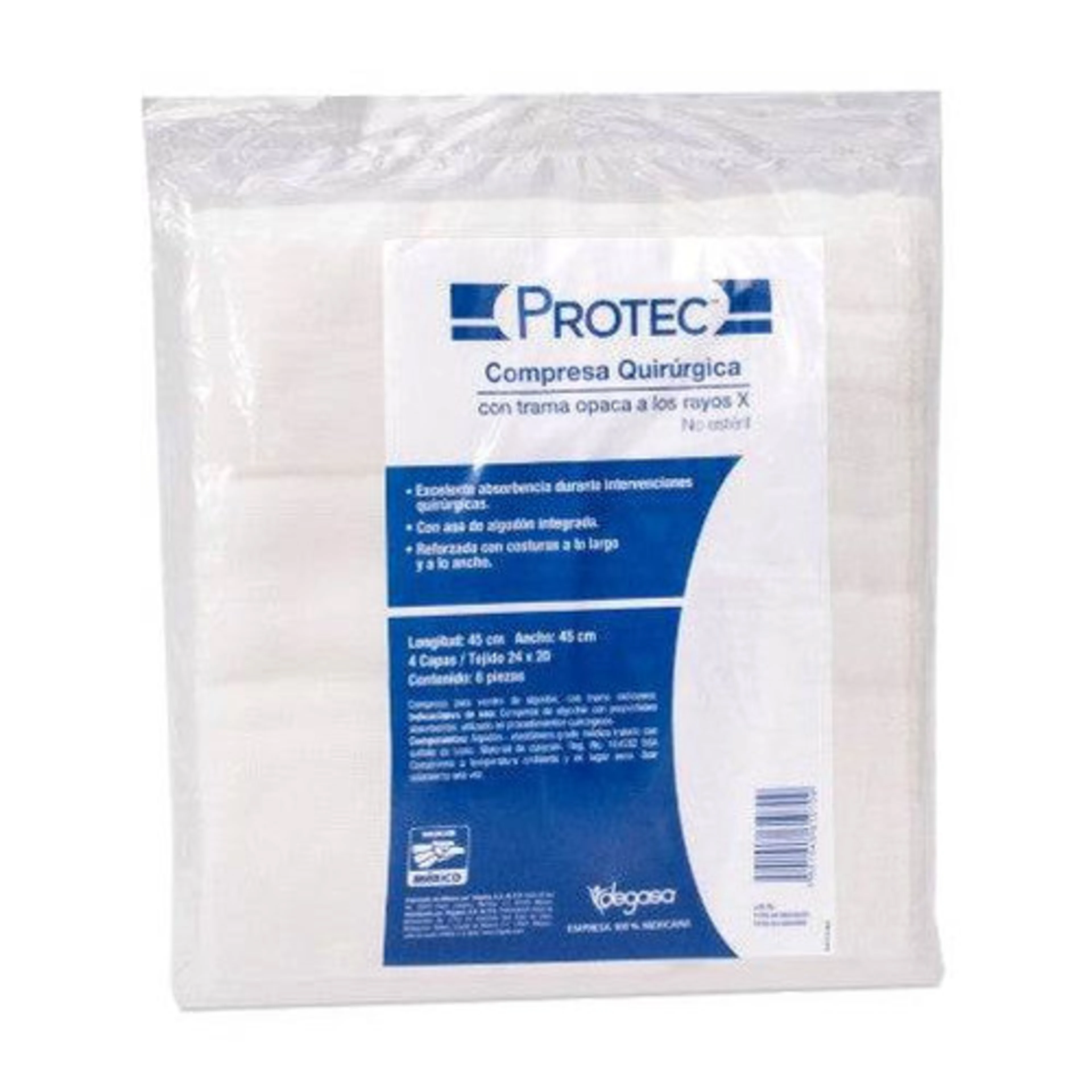 Compresa Para Vientre Con Trama 45 X 70 Cm Con 5 Piezas