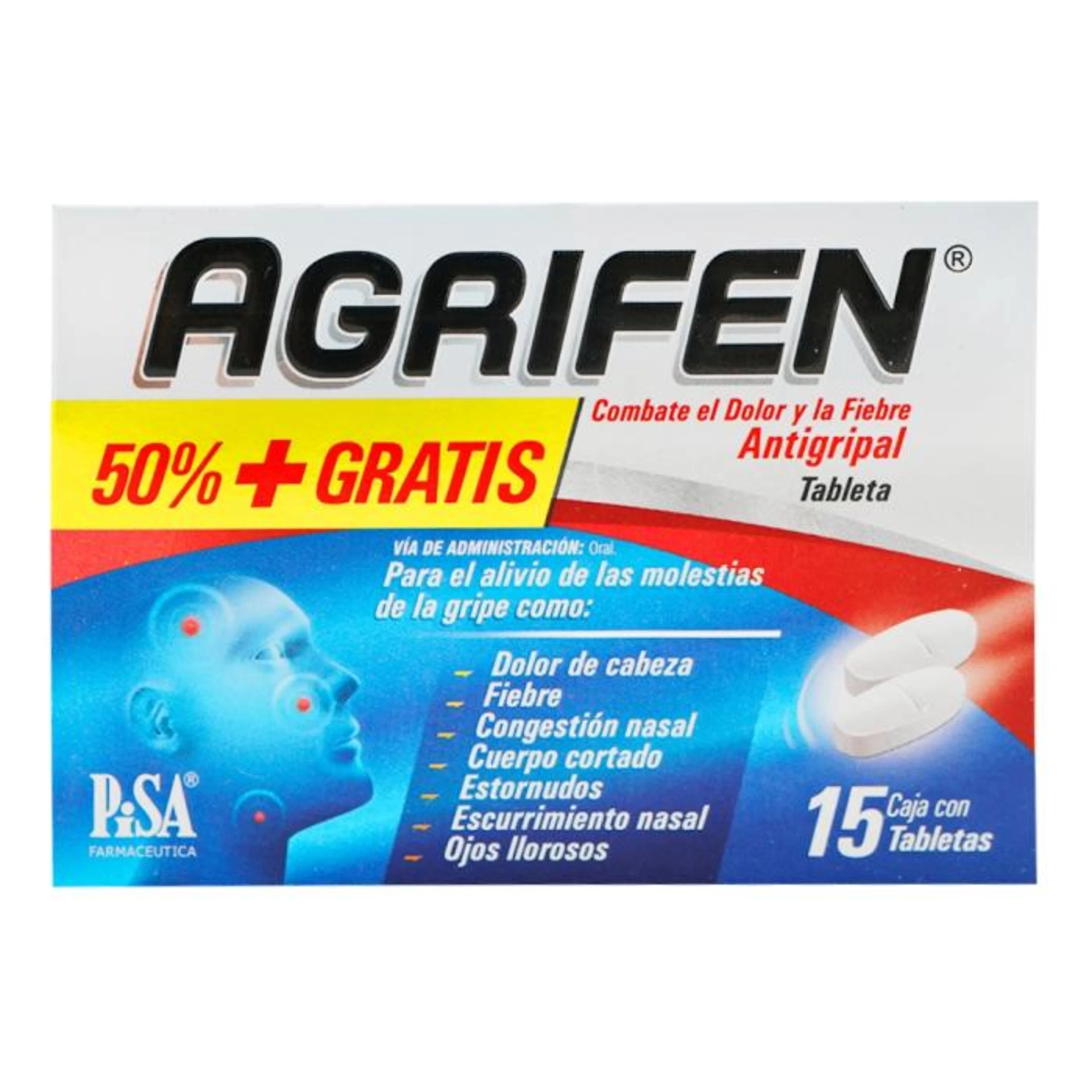 Agrifen 15 tabletas 50% + gratis