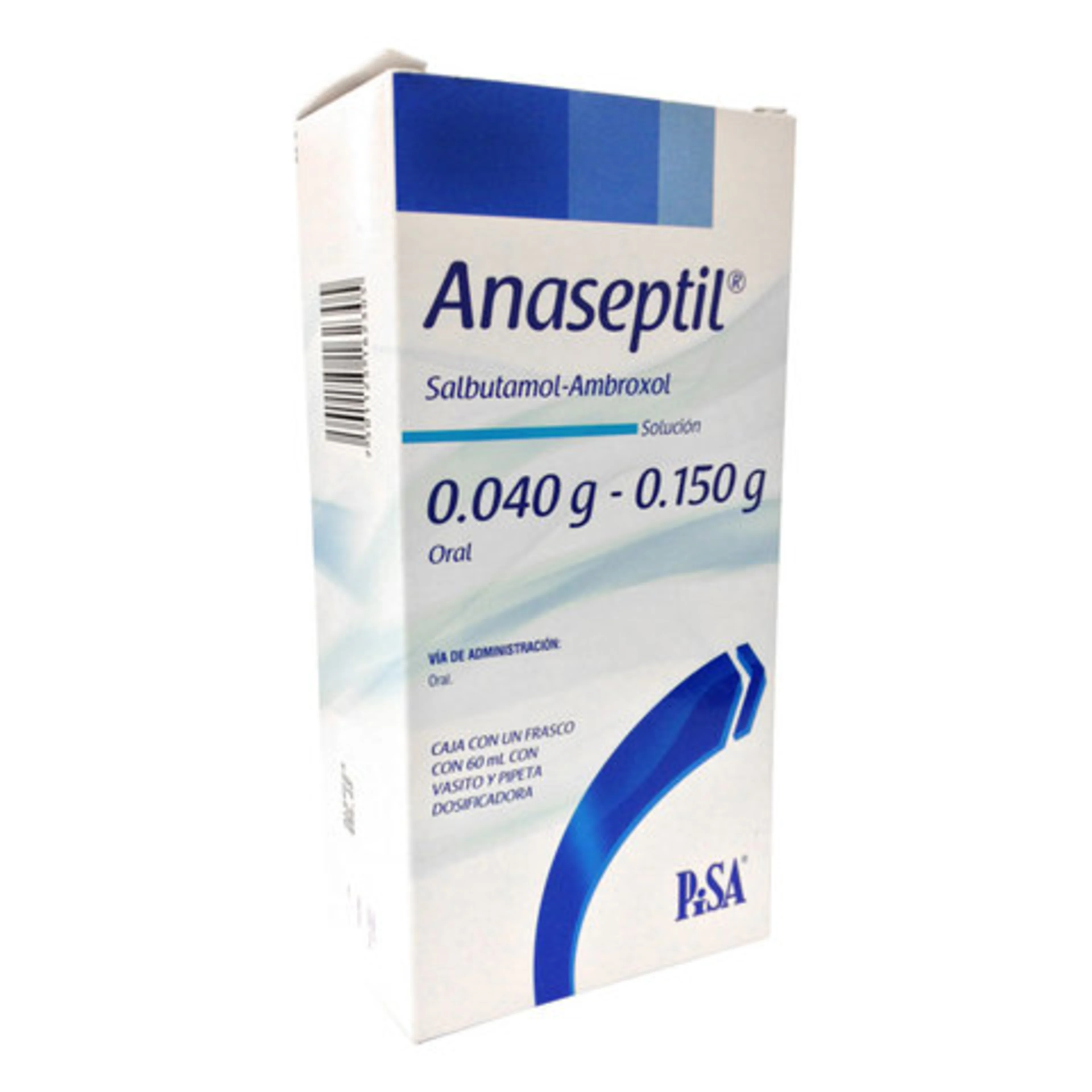 Anaseptil Salbutamol Ambroxol 0.040 G / 0.150 G Solución Con 60 Ml (Pisa)