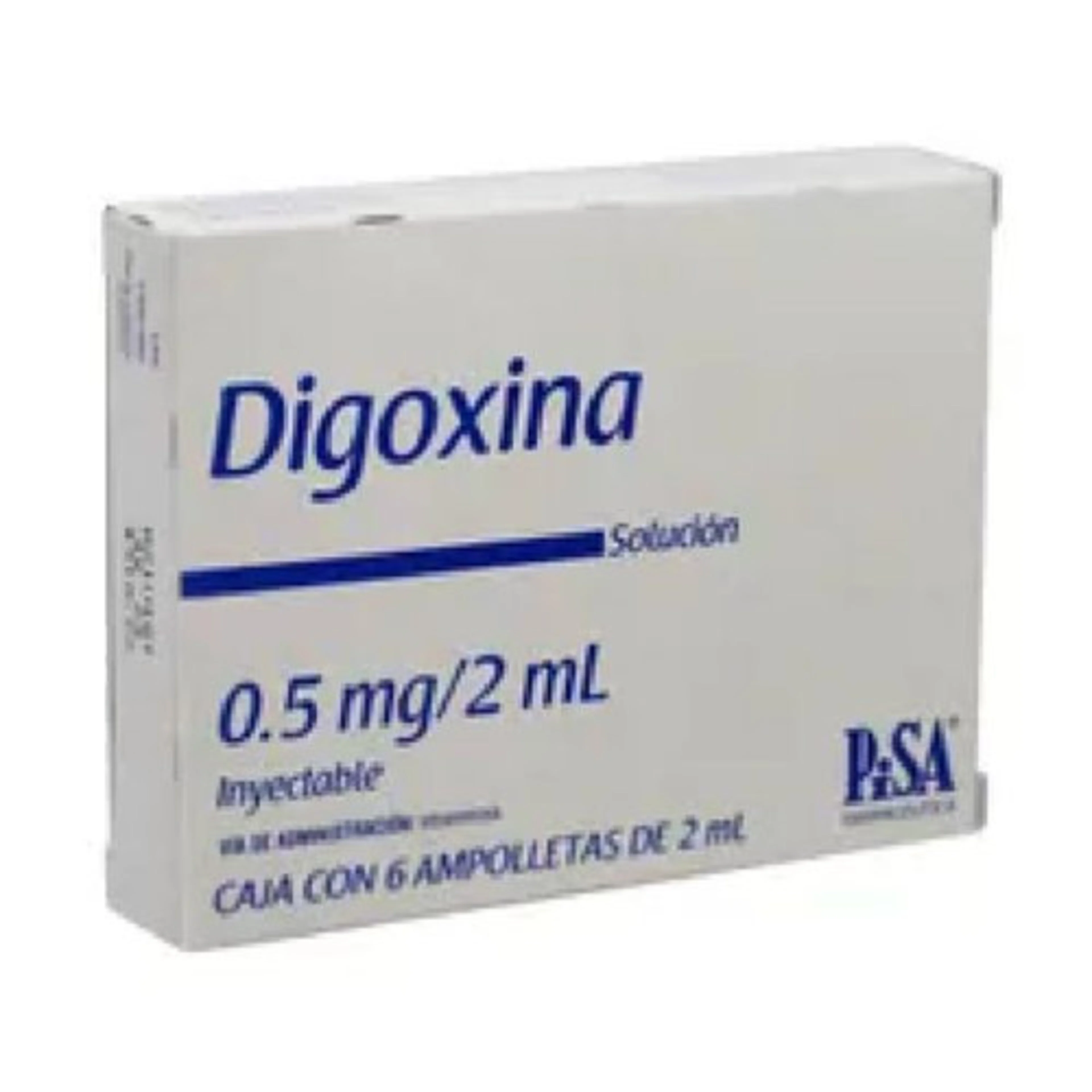 Digoxina 500 Mcg/2 Ml Con 6 Ampolletas