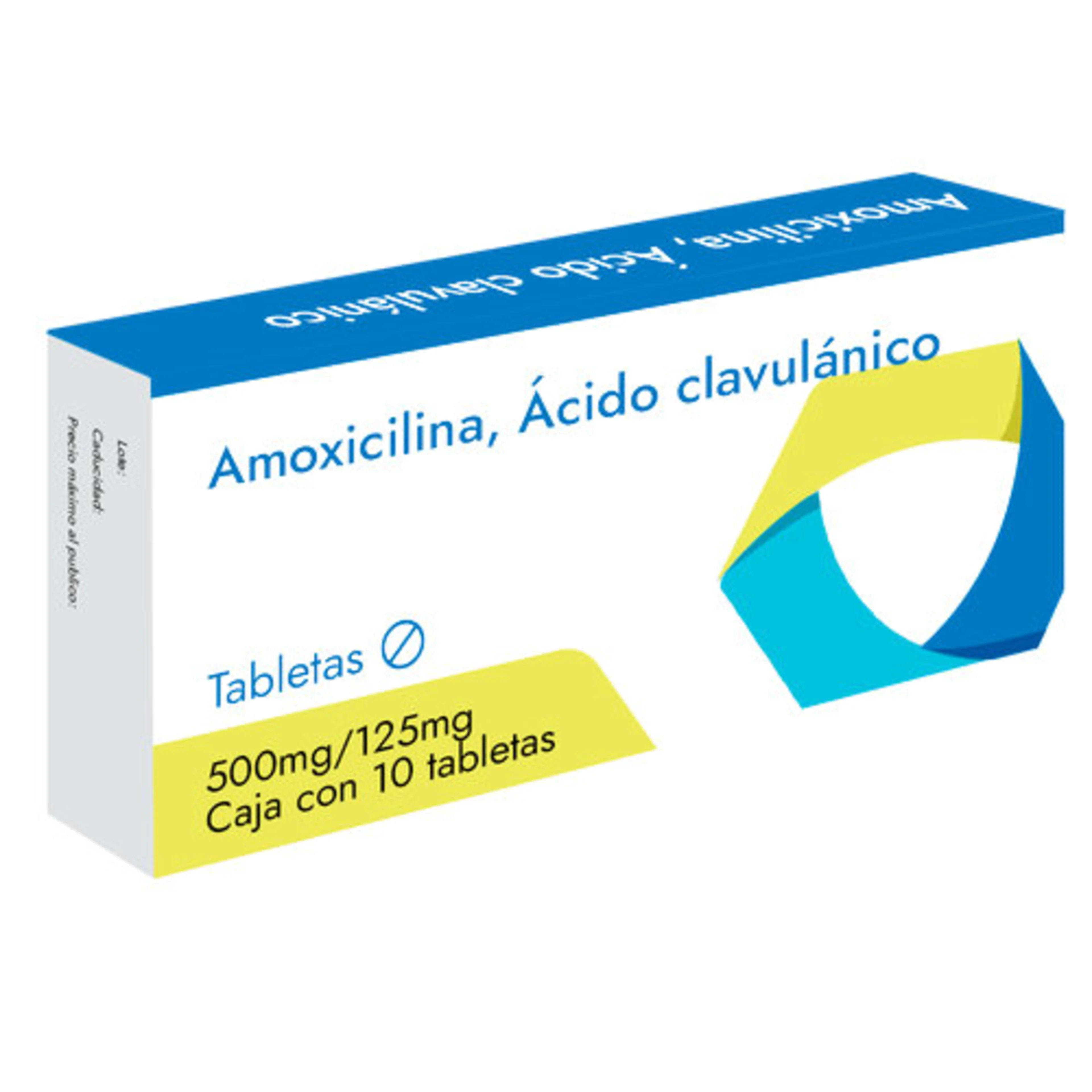 Amoxicilina Ácido Clavulánico 500 / 125 Mg Con 10 Tabletas