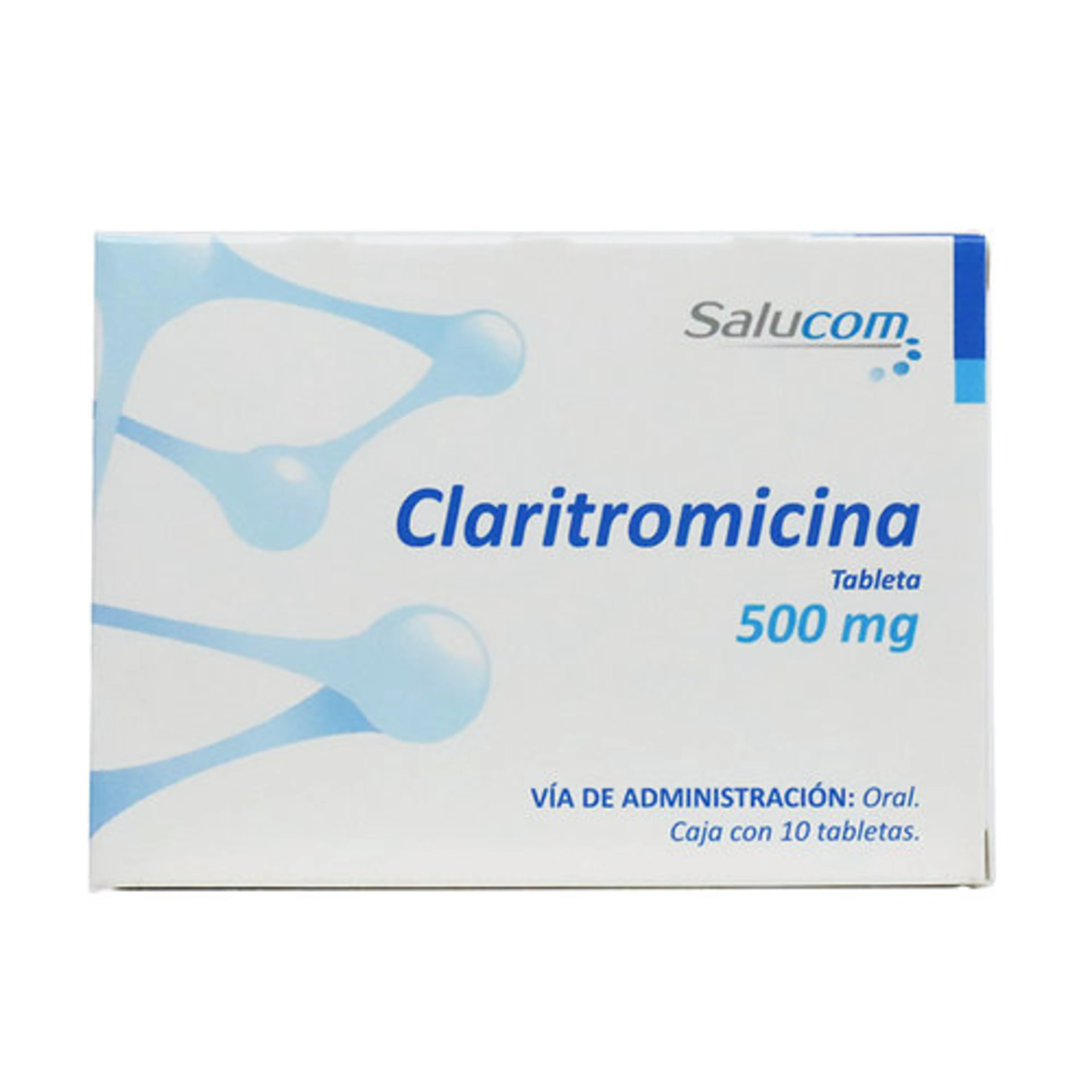Claritromicina 500 Mg Con 10 Tabletas