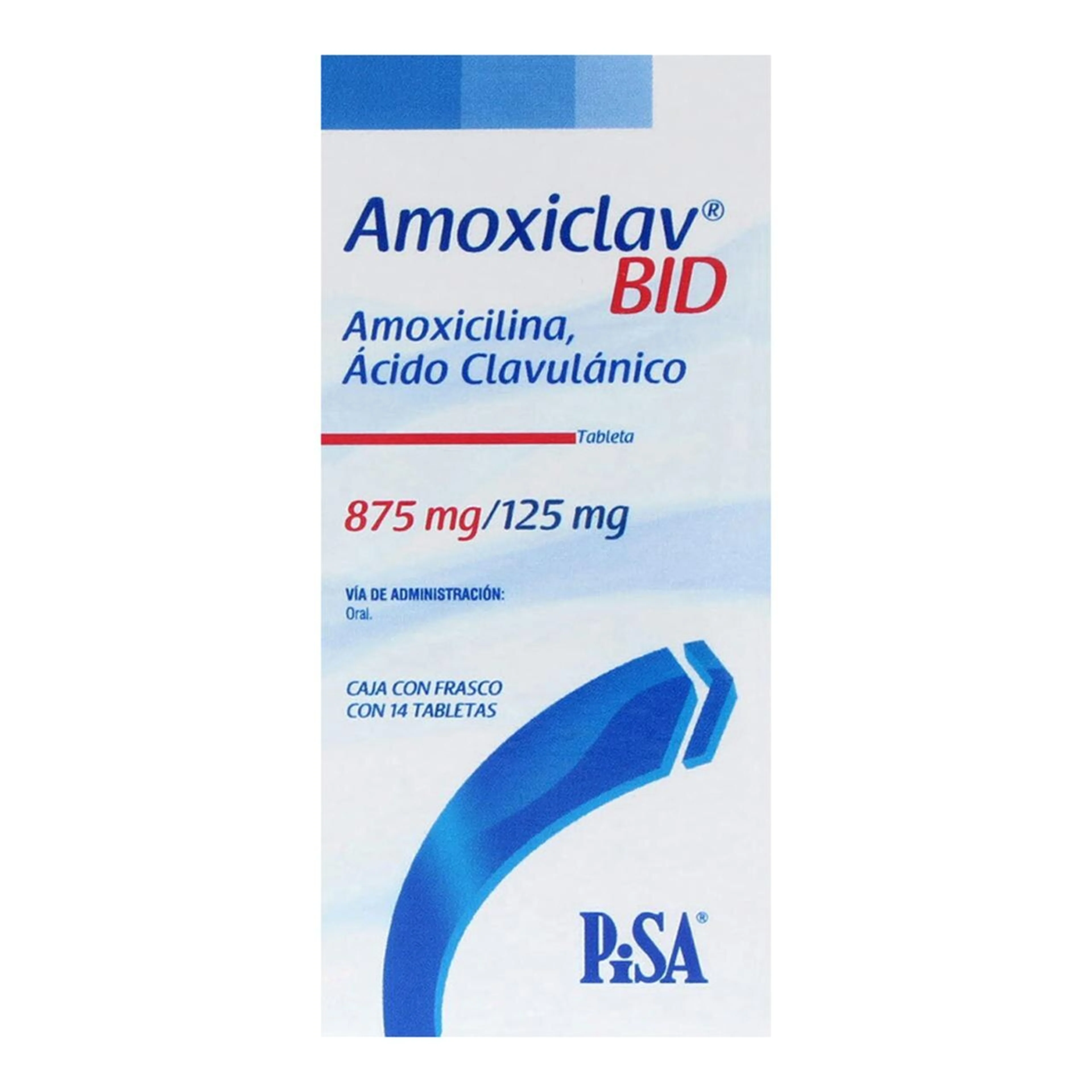 Amoxiclav Bid Amoxicilina Ácido Clavulánico 875/125 Mg Con 14 Tabletas