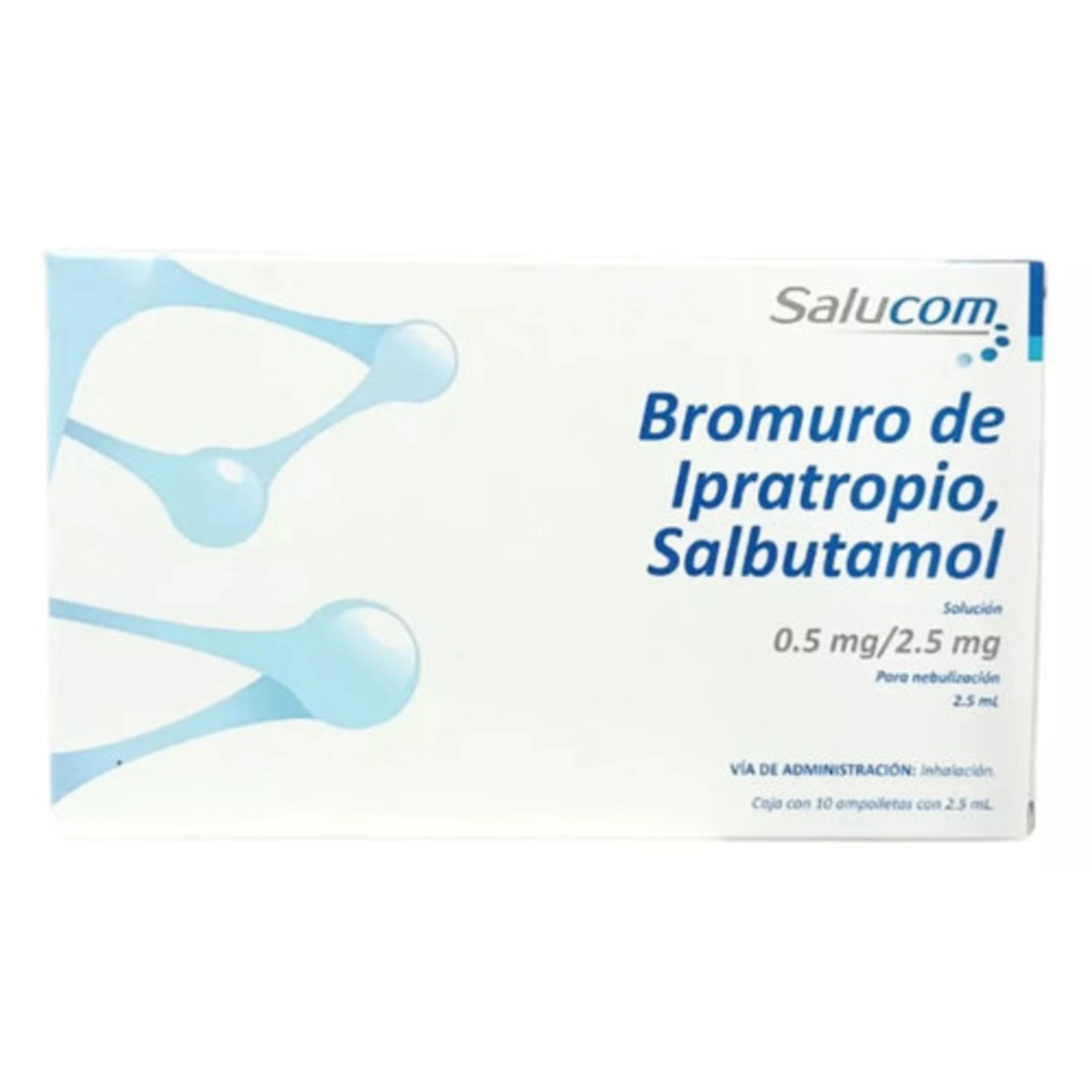 Bromuro De Ipratropio, Salbutamol 0.5/2.5 Mg Con 10 Ampolletas