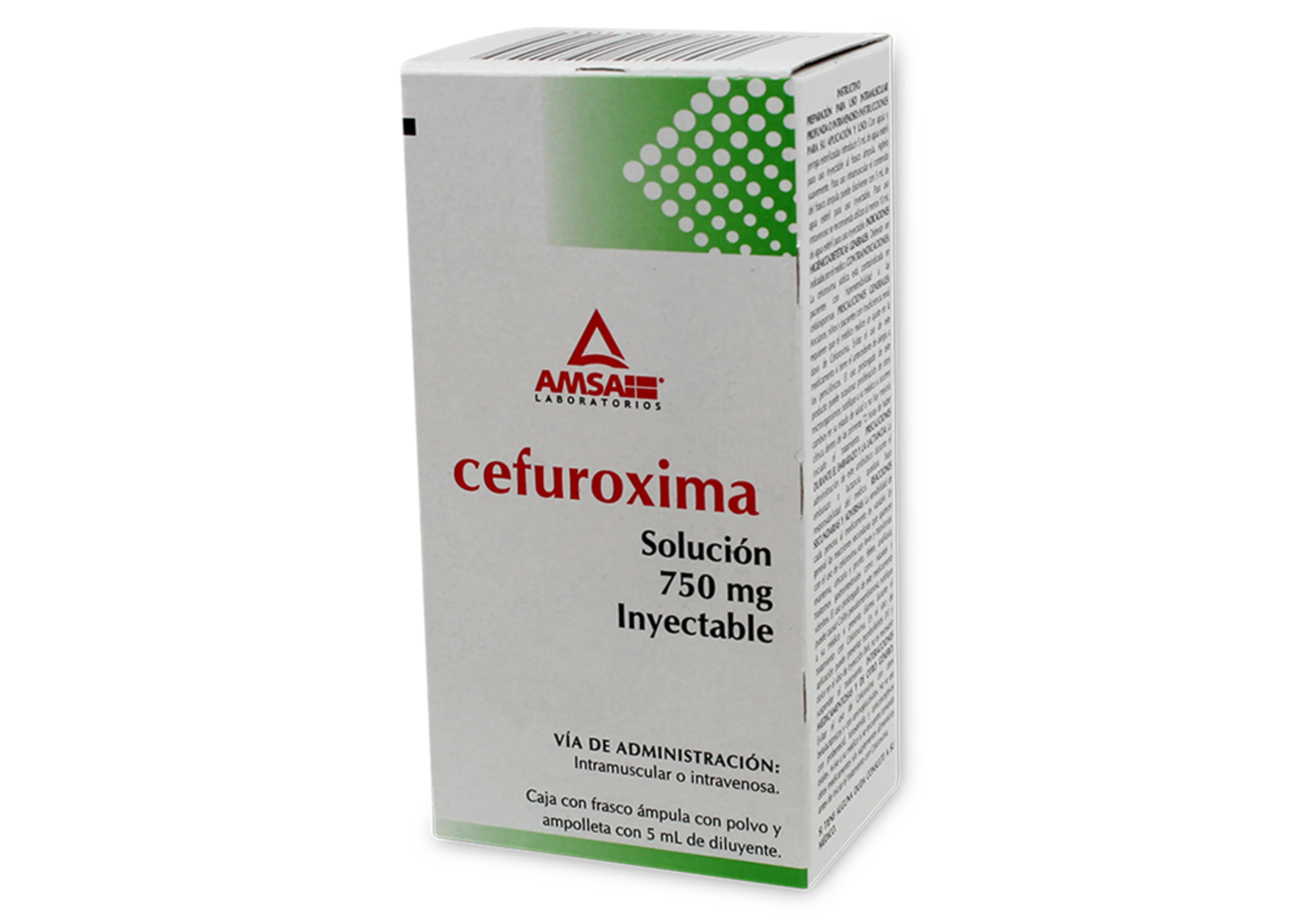 Cefuroxima 750 Mg Solución Inyectable 5 Ml