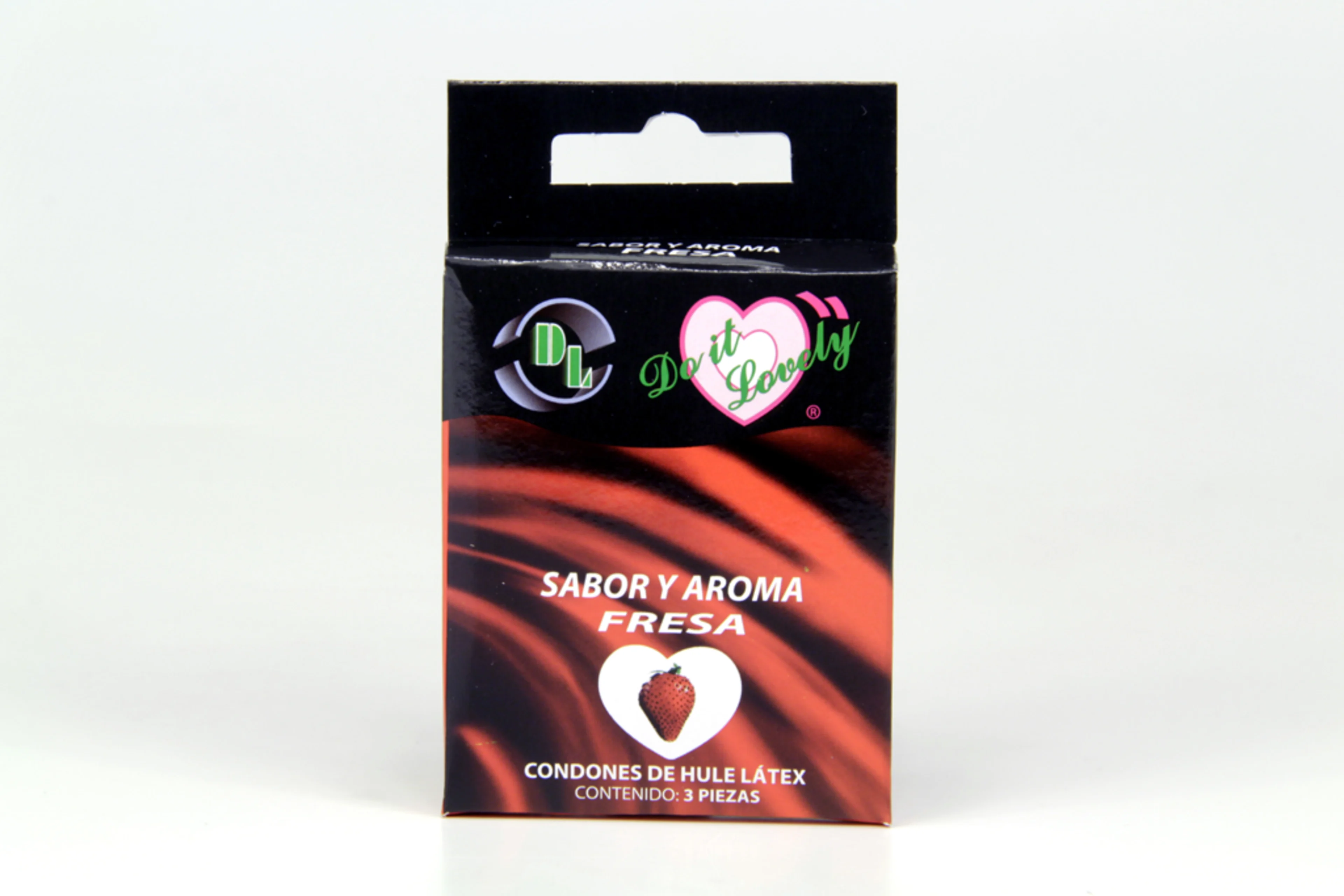 DL Condones Fresa con Sabor y Aroma Caja con 3 Piezas