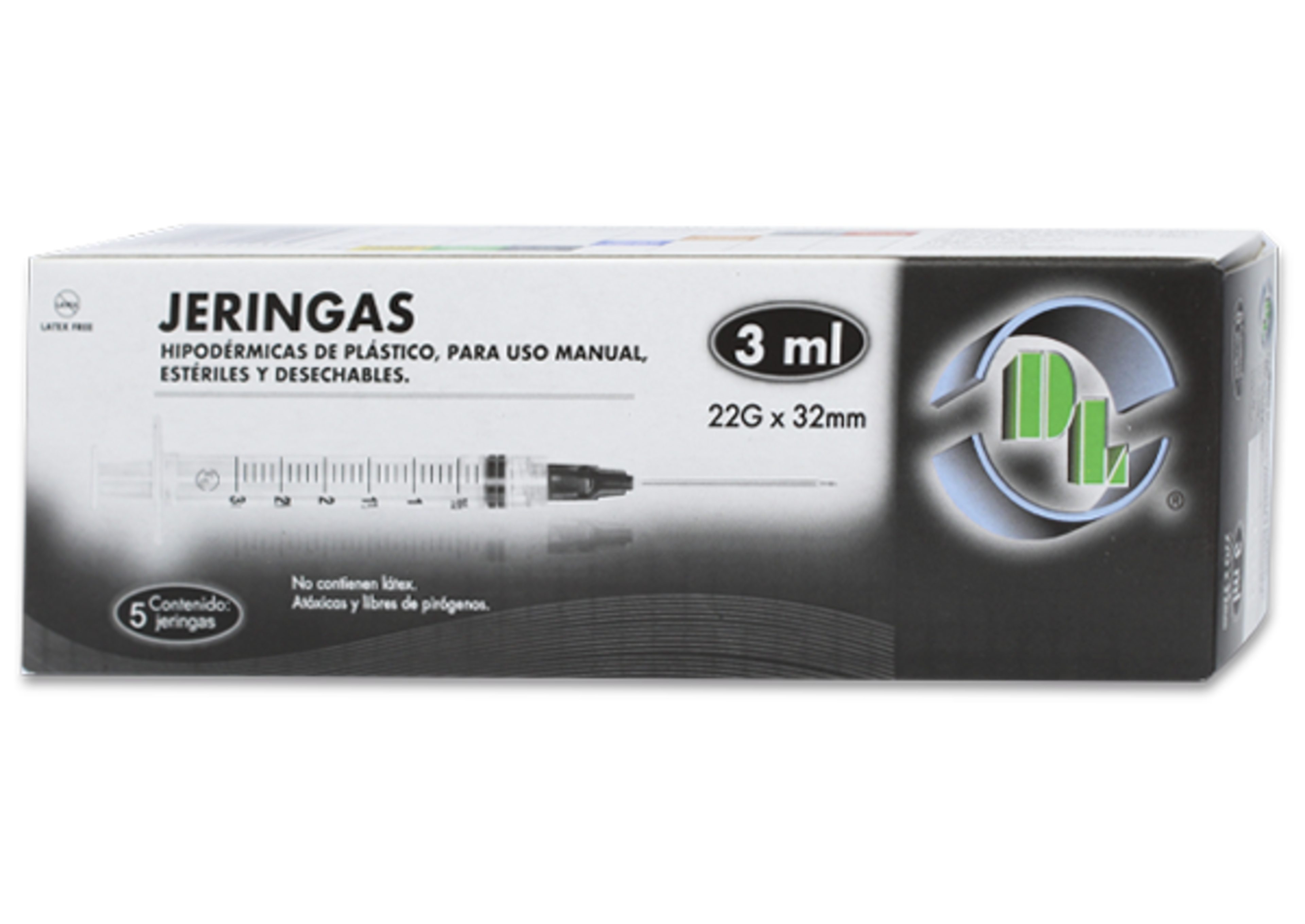 Dl Jeringa De Plástico 22X32Mm 3 Ml Con 5 Piezas