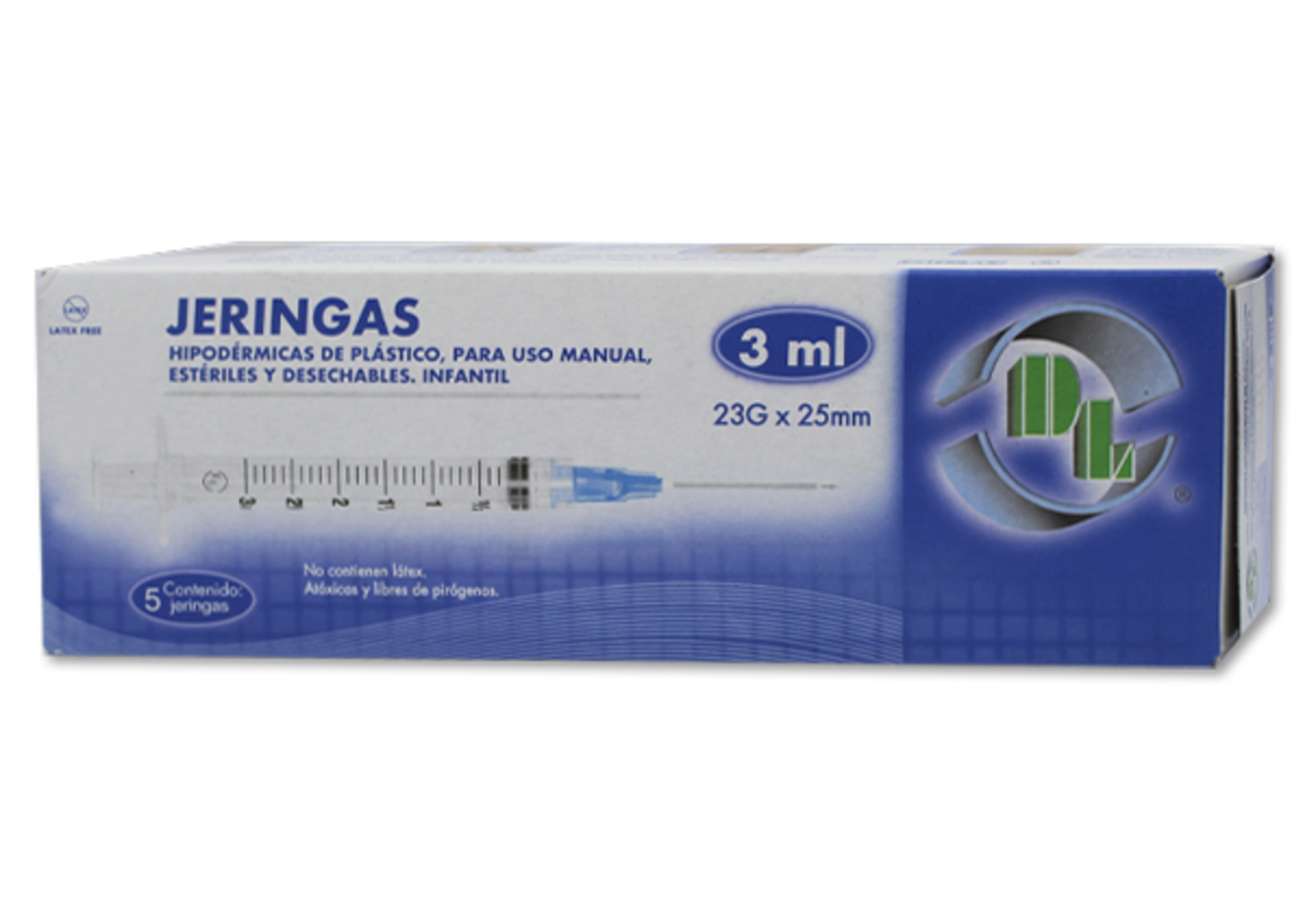Dl Jeringa Infantil De Plástico 23X25Mm 3 Ml Con 5 Piezas