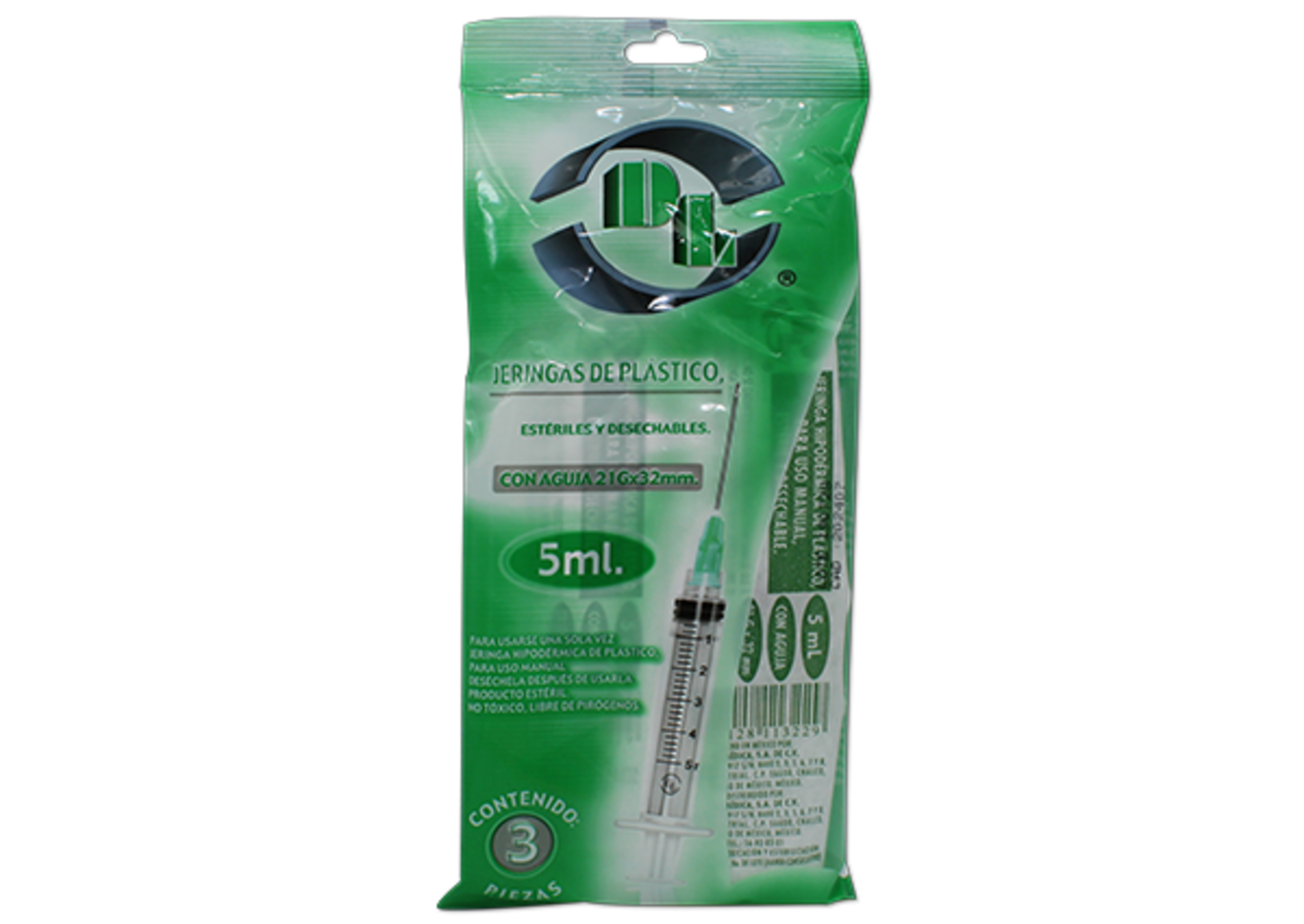 Dl Jeringa De Plástico 21X32Mm Para 5 Ml Con 3 Piezas
